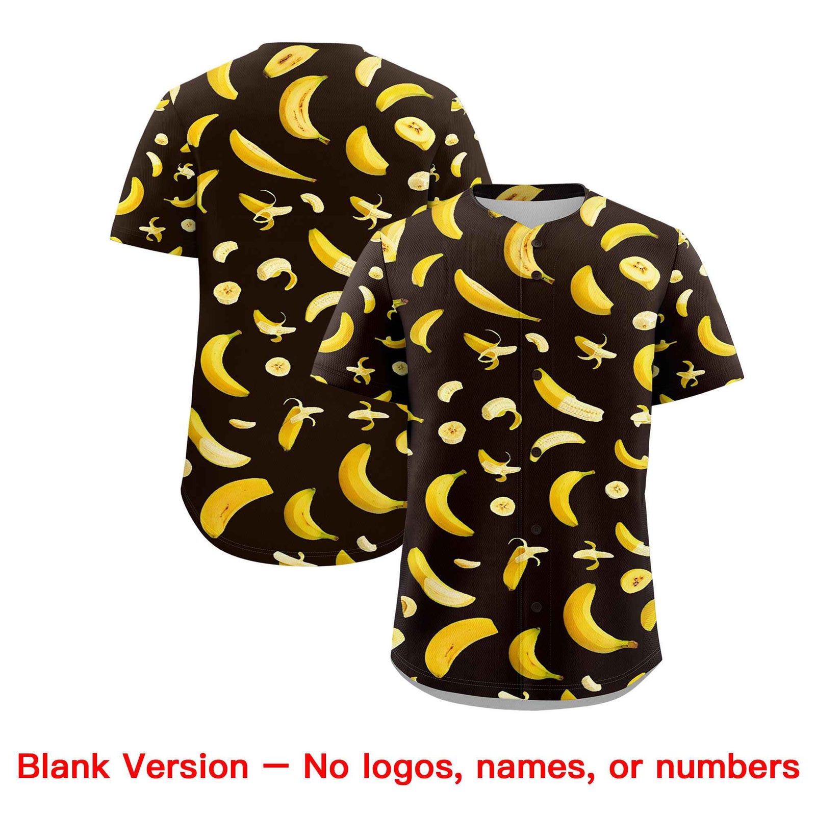 Custom Brown Banana Graffiti Pattern Fashion Authentic Baseball Jersey | Graffiti Pattern | Embroidery&Dye-sublimation printing | KXKSHOP