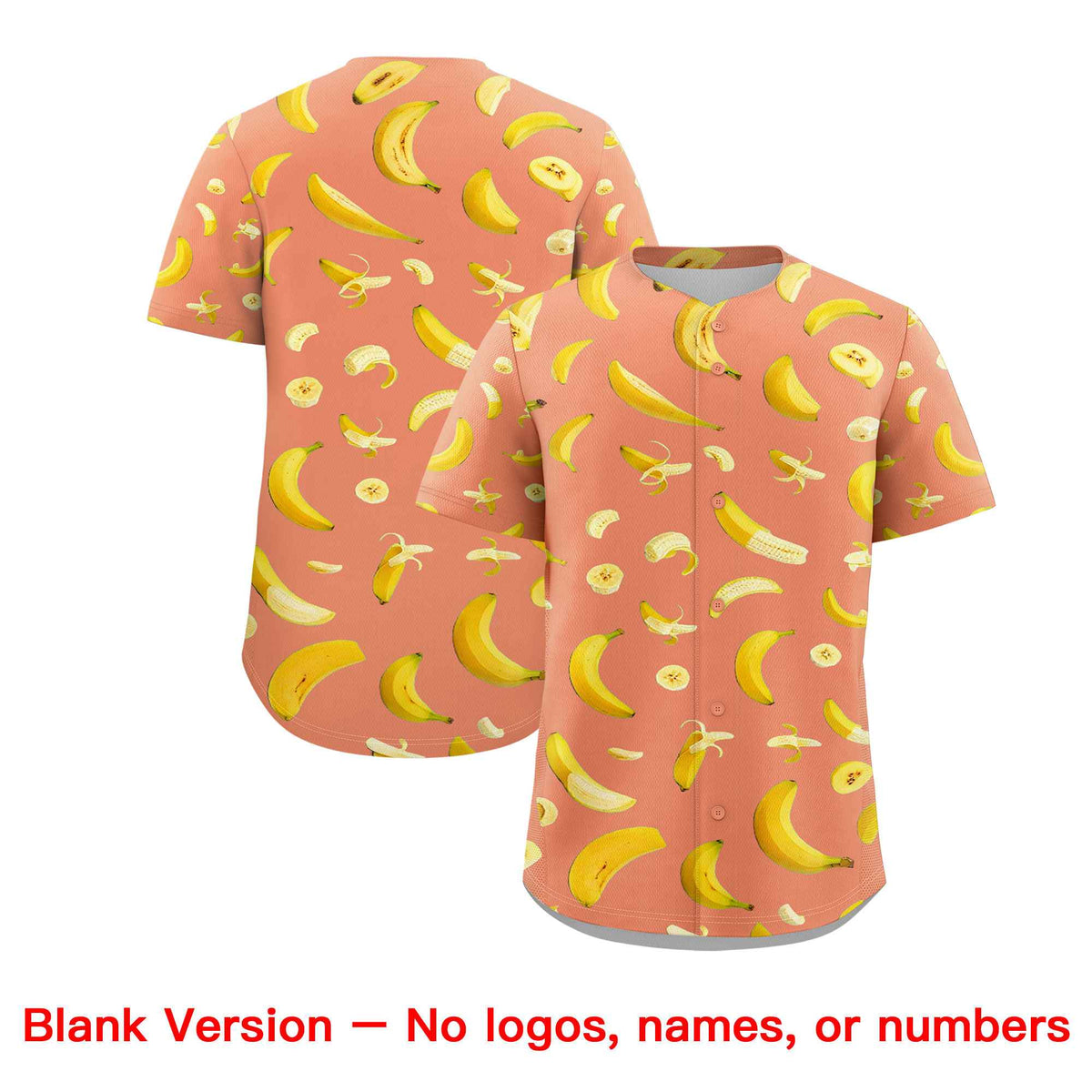 Custom Light Orange Banana Graffiti Pattern Fashion Authentic Baseball Jersey | Graffiti Pattern | Embroidery&Dye-sublimation printing | KXKSHOP
