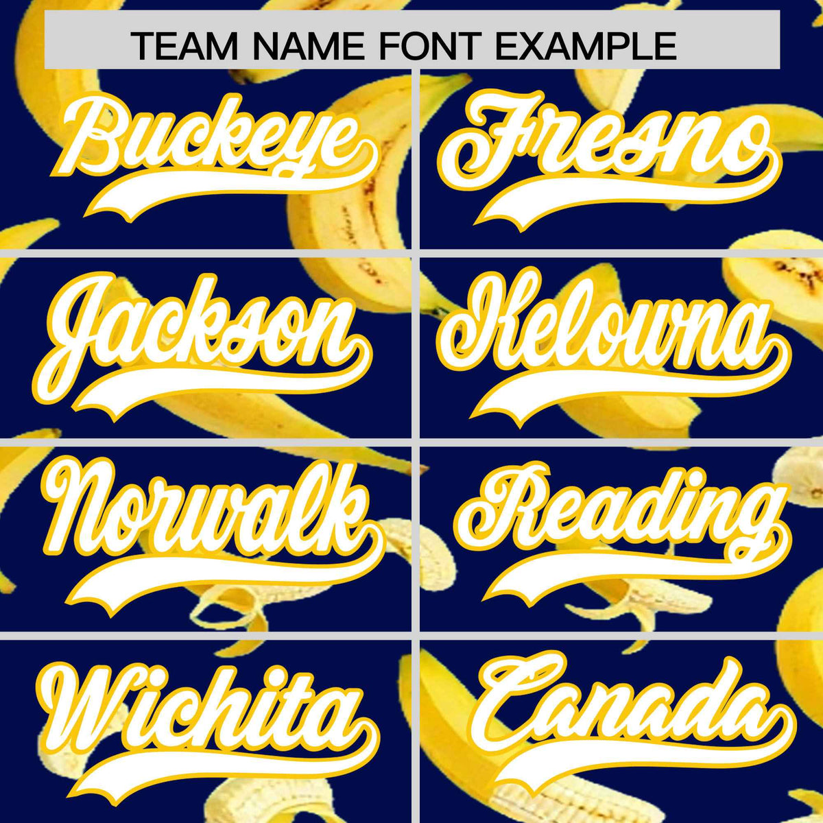 Custom Dark Blue Banana Graffiti Pattern Fashion Authentic Baseball Jersey | Graffiti Pattern | Embroidery&Dye-sublimation printing | KXKSHOP