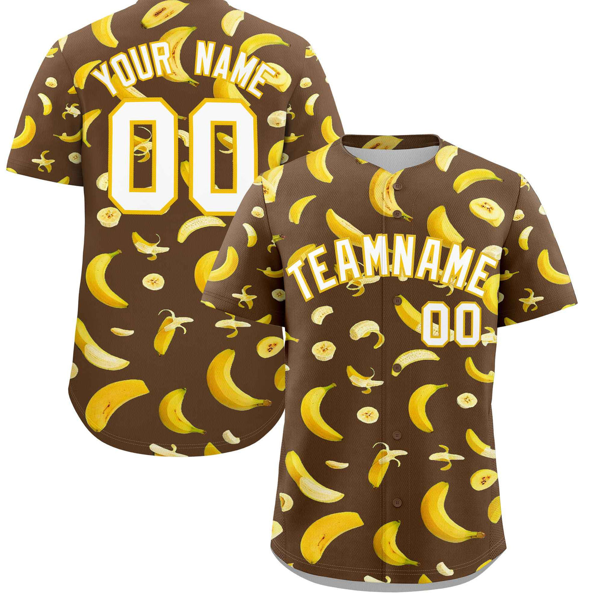 Custom Light Brown Banana Graffiti Pattern Fashion Authentic Baseball Jersey | Graffiti Pattern | Embroidery&Dye-sublimation printing | KXKSHOP