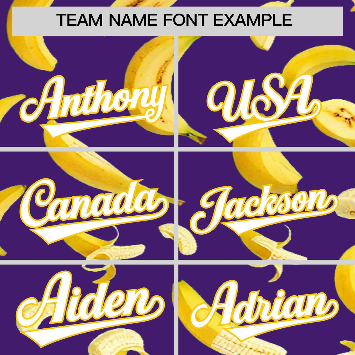 Custom Purple Banana Graffiti Pattern Fashion Authentic Baseball Jersey | Graffiti Pattern | Embroidery&amp;Dye-sublimation printing | KXKSHOP