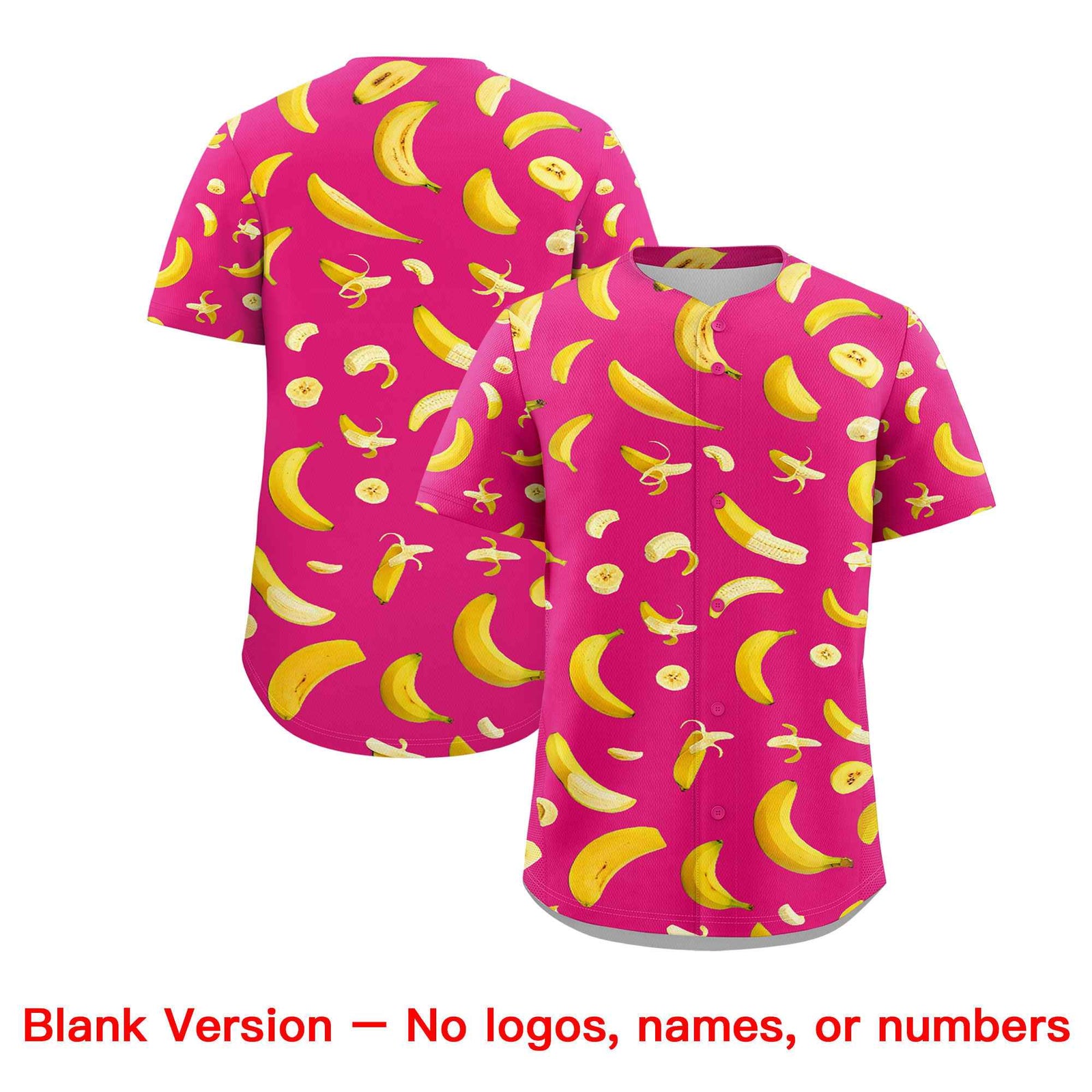 Custom Rose Red Banana Graffiti Pattern Fashion Authentic Baseball Jersey | Graffiti Pattern | Embroidery&Dye-sublimation printing | KXKSHOP