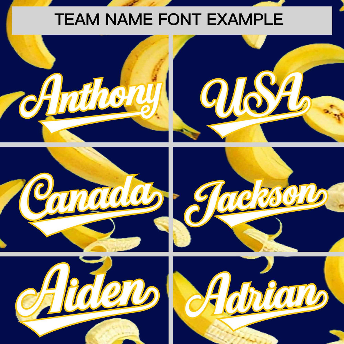 Custom Dark Blue Banana Graffiti Pattern Fashion Authentic Baseball Jersey | Graffiti Pattern | Embroidery&Dye-sublimation printing | KXKSHOP