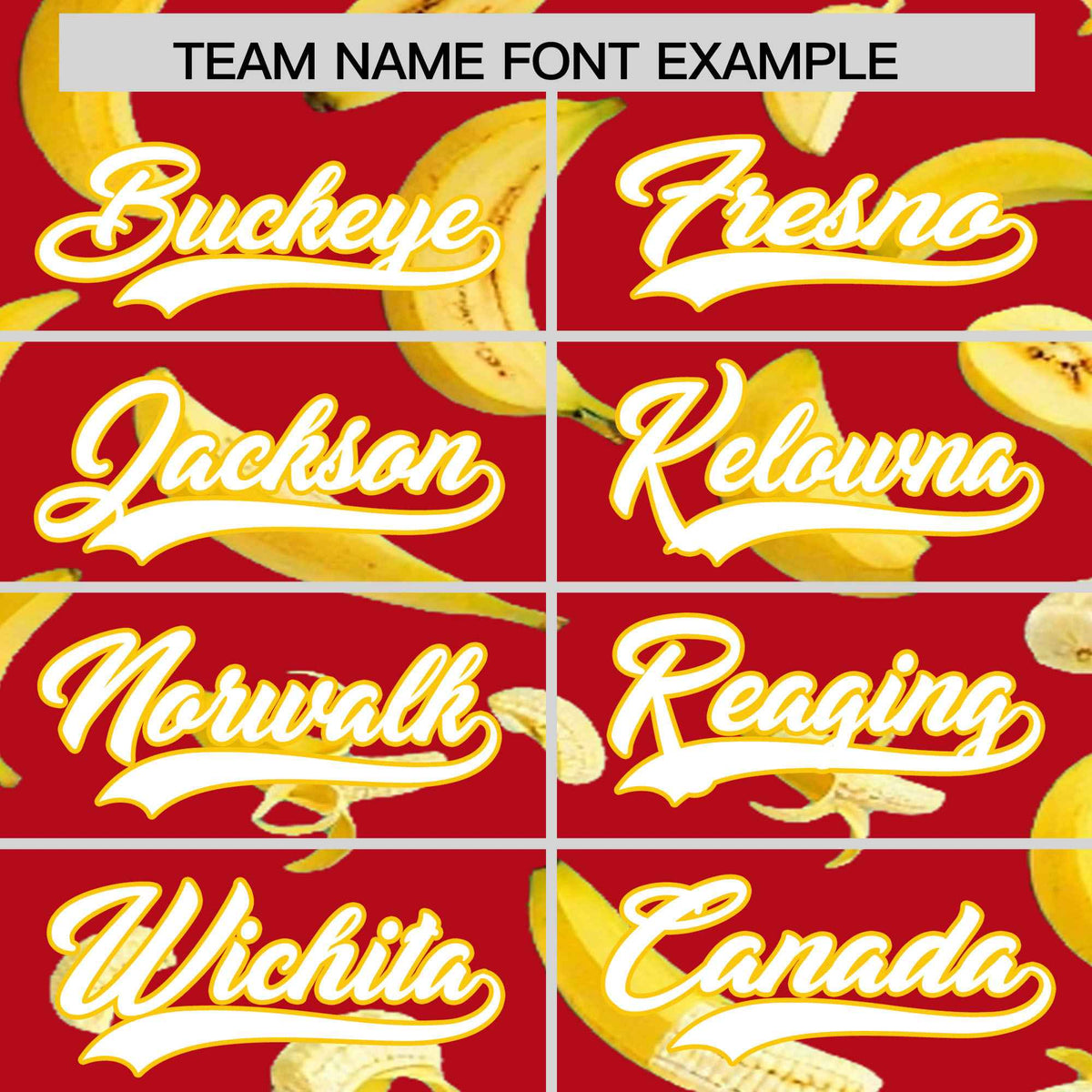 Custom Red Banana Graffiti Pattern Fashion Authentic Baseball Jersey | Graffiti Pattern | Embroidery&amp;Dye-sublimation printing | KXKSHOP