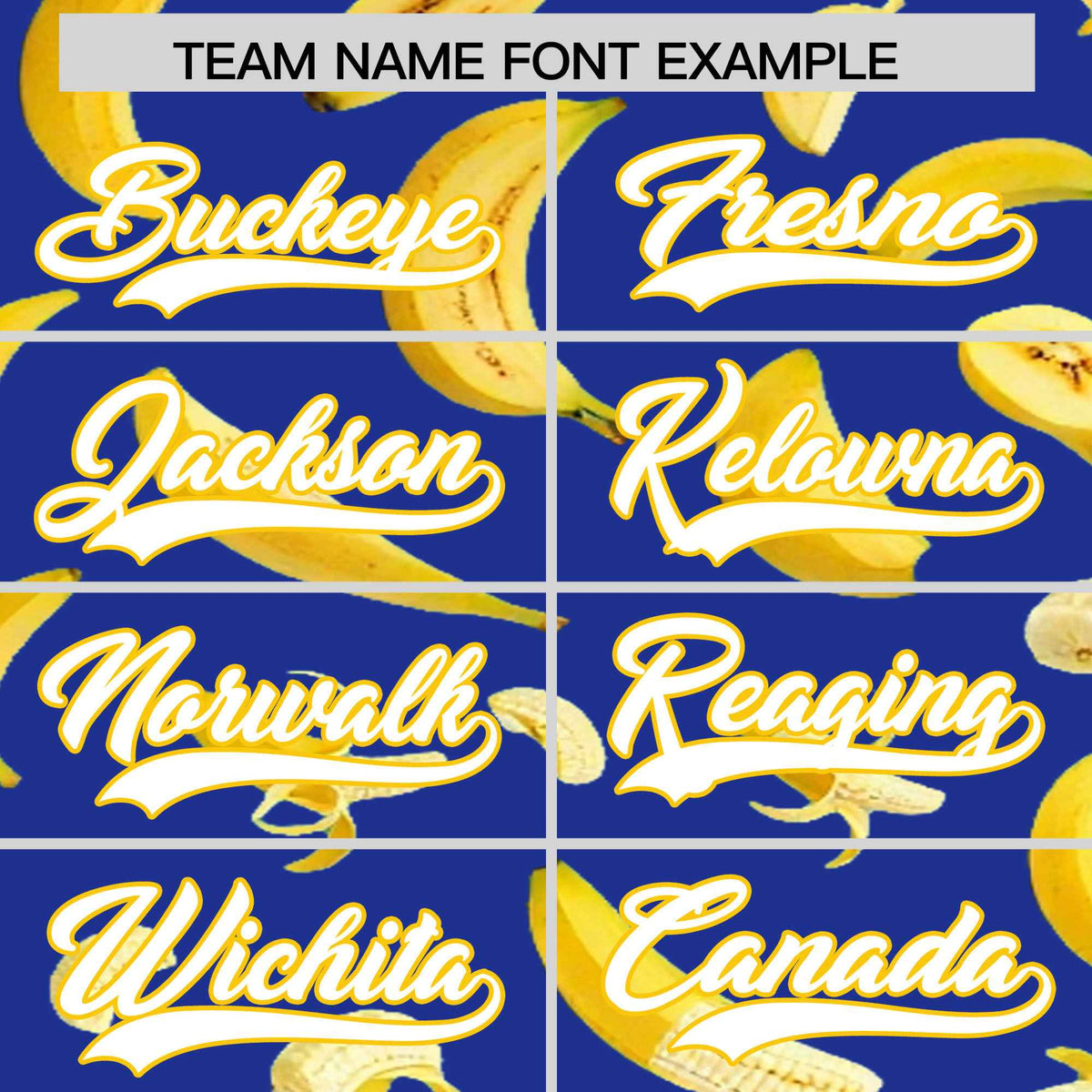 Custom Royal Blue Banana Graffiti Pattern Fashion Authentic Baseball Jersey | Graffiti Pattern | Embroidery&Dye-sublimation printing | KXKSHOP