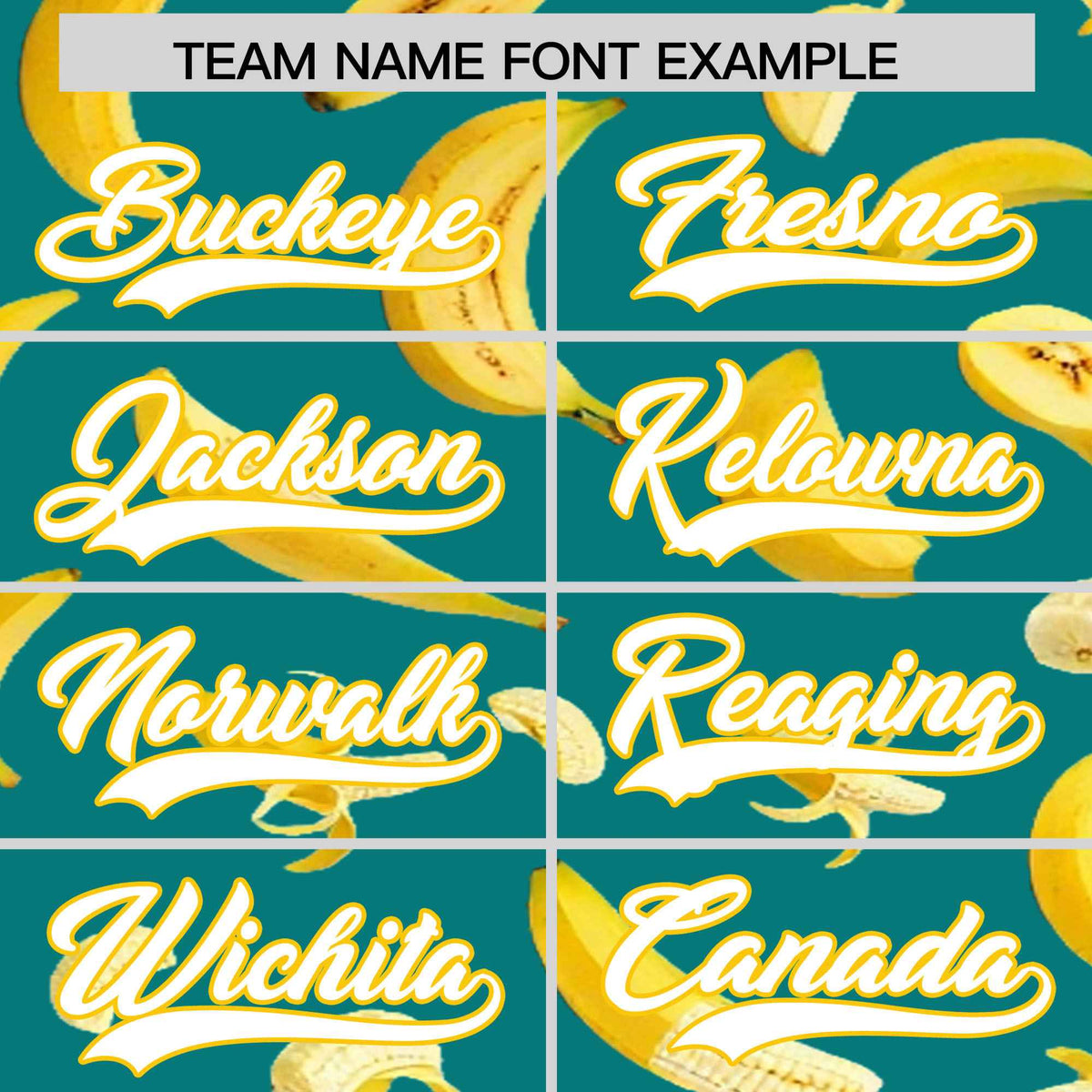 Custom Teal Banana Graffiti Pattern Fashion Authentic Baseball Jersey | Graffiti Pattern | Embroidery&amp;Dye-sublimation printing | KXKSHOP