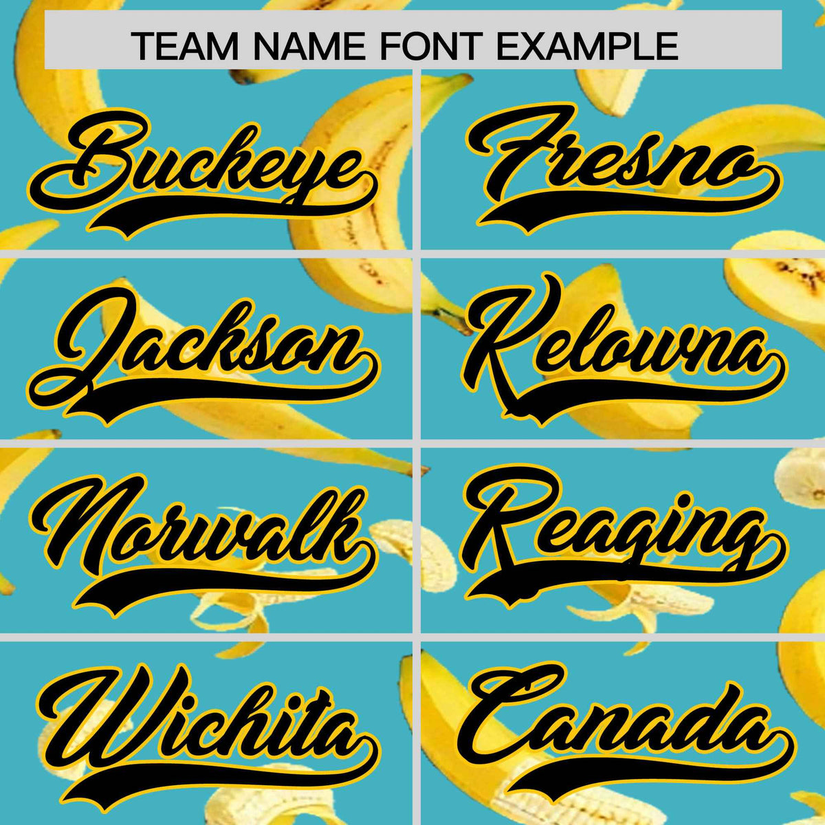 Custom Teal Banana Graffiti Pattern Fashion Authentic Baseball Jersey | Graffiti Pattern | Embroidery&amp;Dye-sublimation printing | KXKSHOP