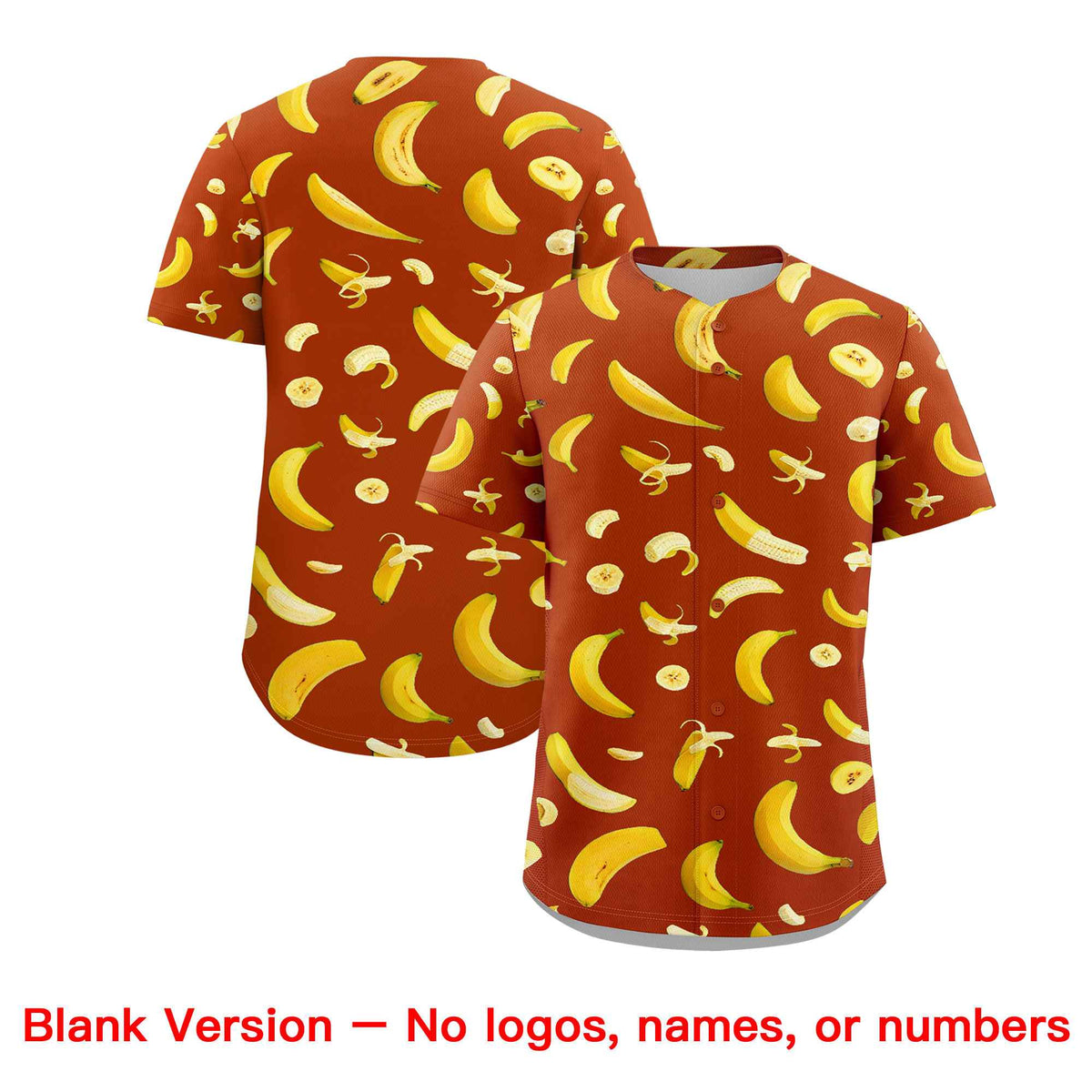 Custom Dark Orange Banana Graffiti Pattern Fashion Authentic Baseball Jersey | Graffiti Pattern | Embroidery&Dye-sublimation printing | KXKSHOP
