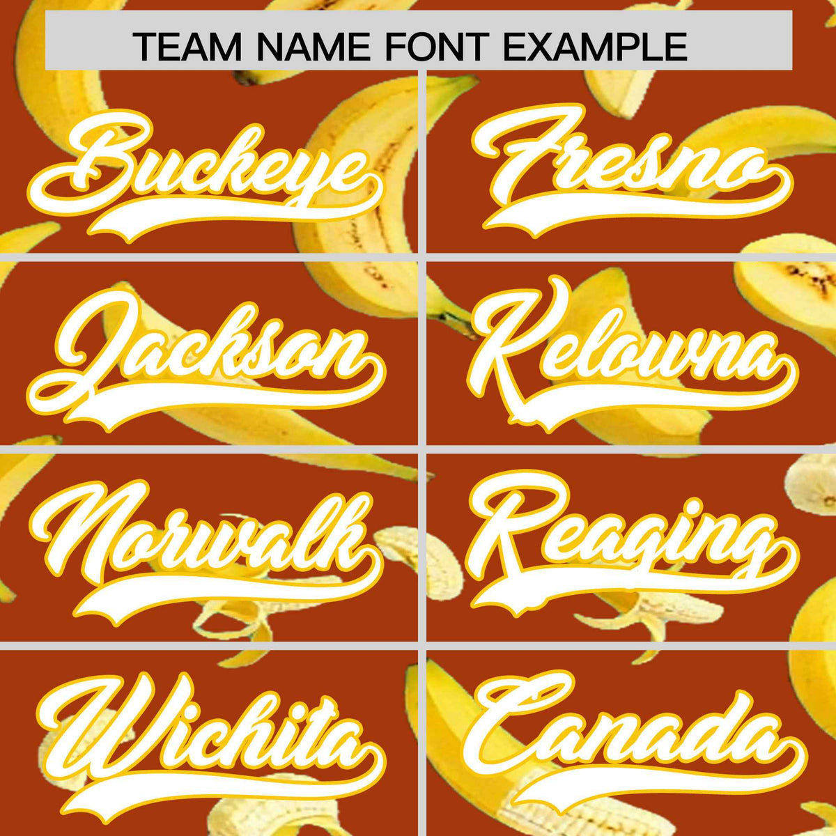 Custom Dark Orange Banana Graffiti Pattern Fashion Authentic Baseball Jersey | Graffiti Pattern | Embroidery&Dye-sublimation printing | KXKSHOP