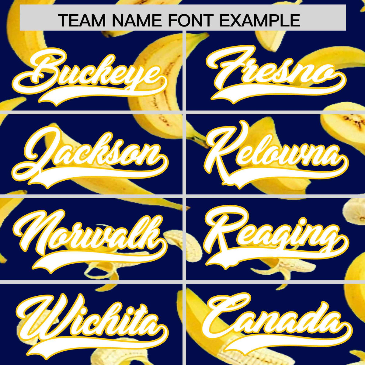 Custom Dark Blue Banana Graffiti Pattern Fashion Authentic Baseball Jersey | Graffiti Pattern | Embroidery&Dye-sublimation printing | KXKSHOP