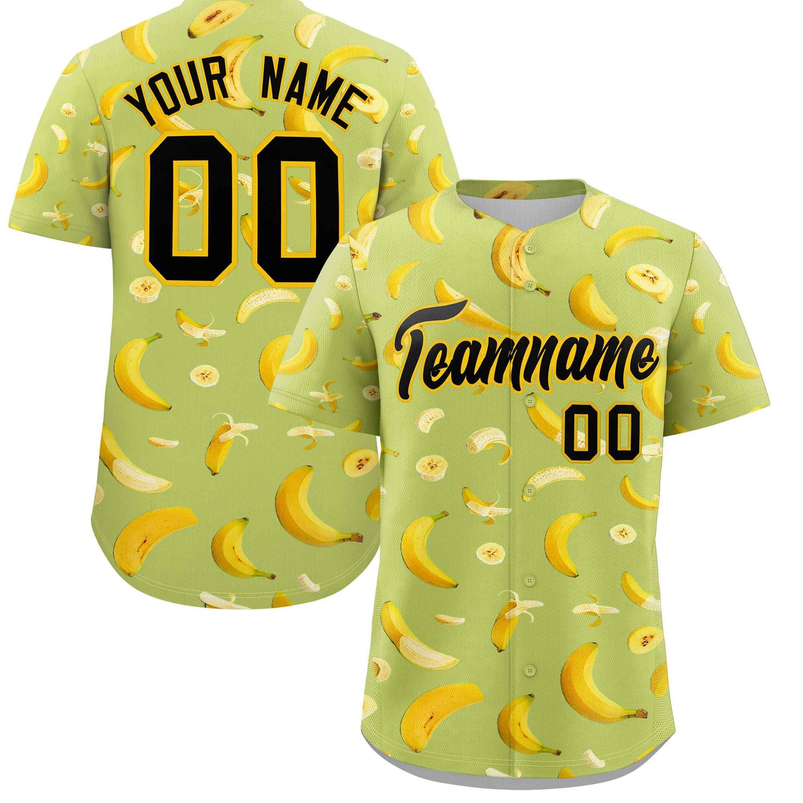 Custom Champagne Banana Graffiti Pattern Fashion Authentic Baseball Jersey | Graffiti Pattern | Embroidery&Dye-sublimation printing | KXKSHOP