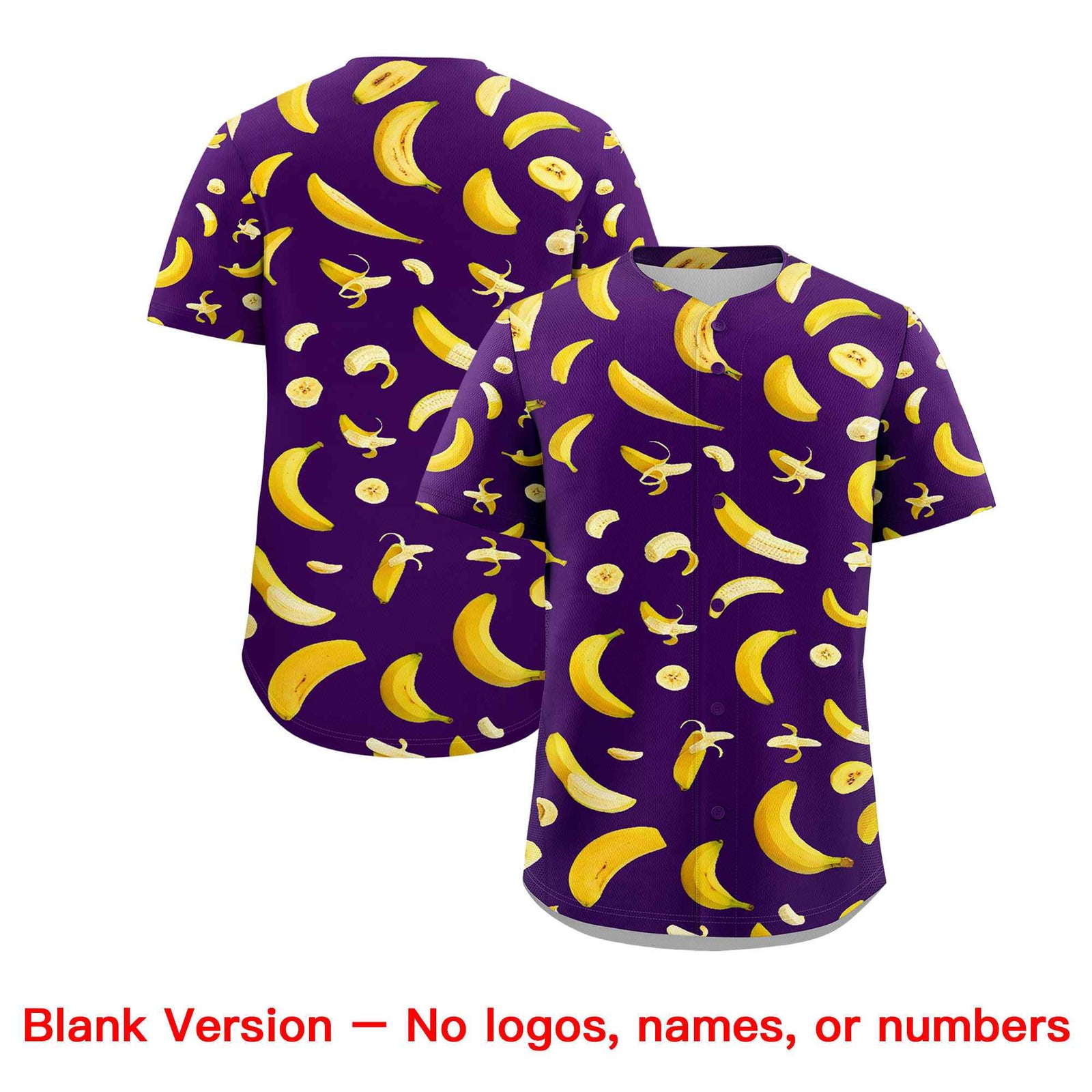 Custom Purple-02 Banana Graffiti Pattern Fashion Authentic Baseball Jersey | Graffiti Pattern | Embroidery&Dye-sublimation printing | KXKSHOP