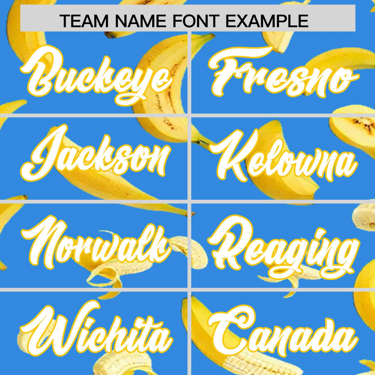 Custom Light Blue Banana Graffiti Pattern Fashion Authentic Baseball Jersey | Graffiti Pattern | Embroidery&amp;Dye-sublimation printing | KXKSHOP