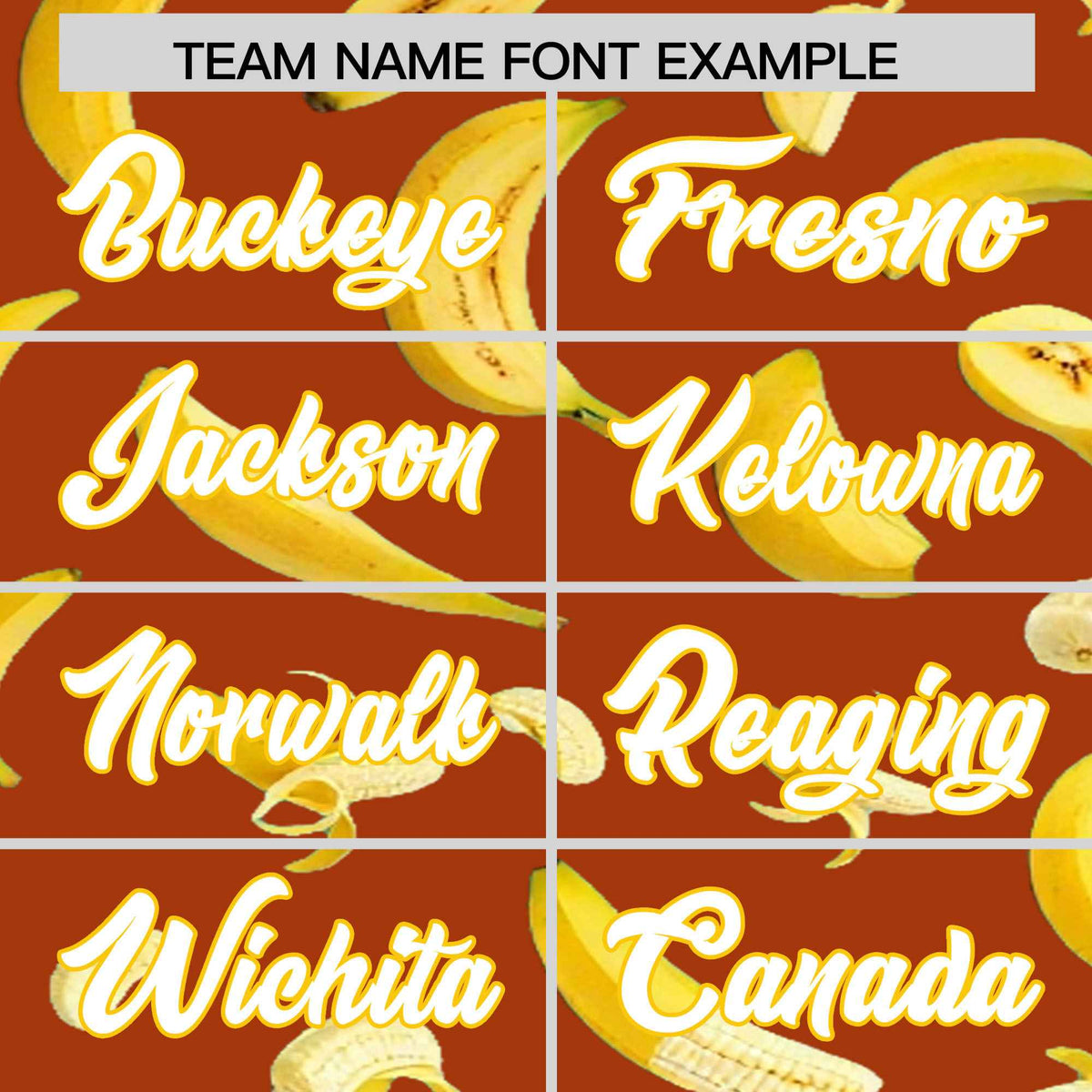 Custom Dark Orange Banana Graffiti Pattern Fashion Authentic Baseball Jersey | Graffiti Pattern | Embroidery&Dye-sublimation printing | KXKSHOP