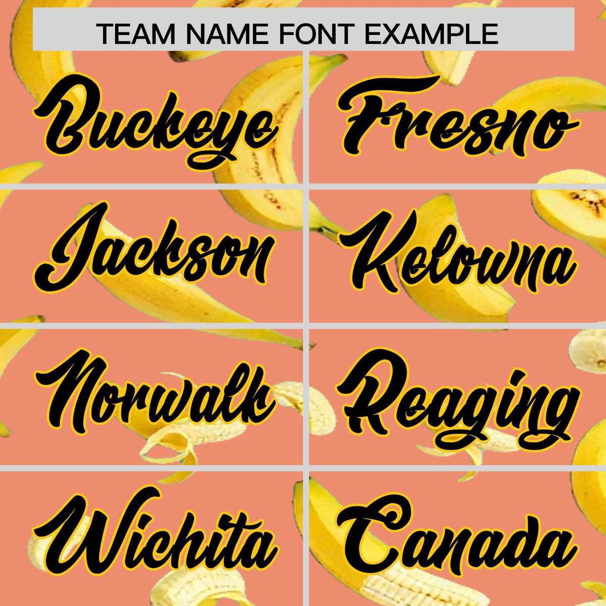 Custom Light Orange Banana Graffiti Pattern Fashion Authentic Baseball Jersey | Graffiti Pattern | Embroidery&Dye-sublimation printing | KXKSHOP