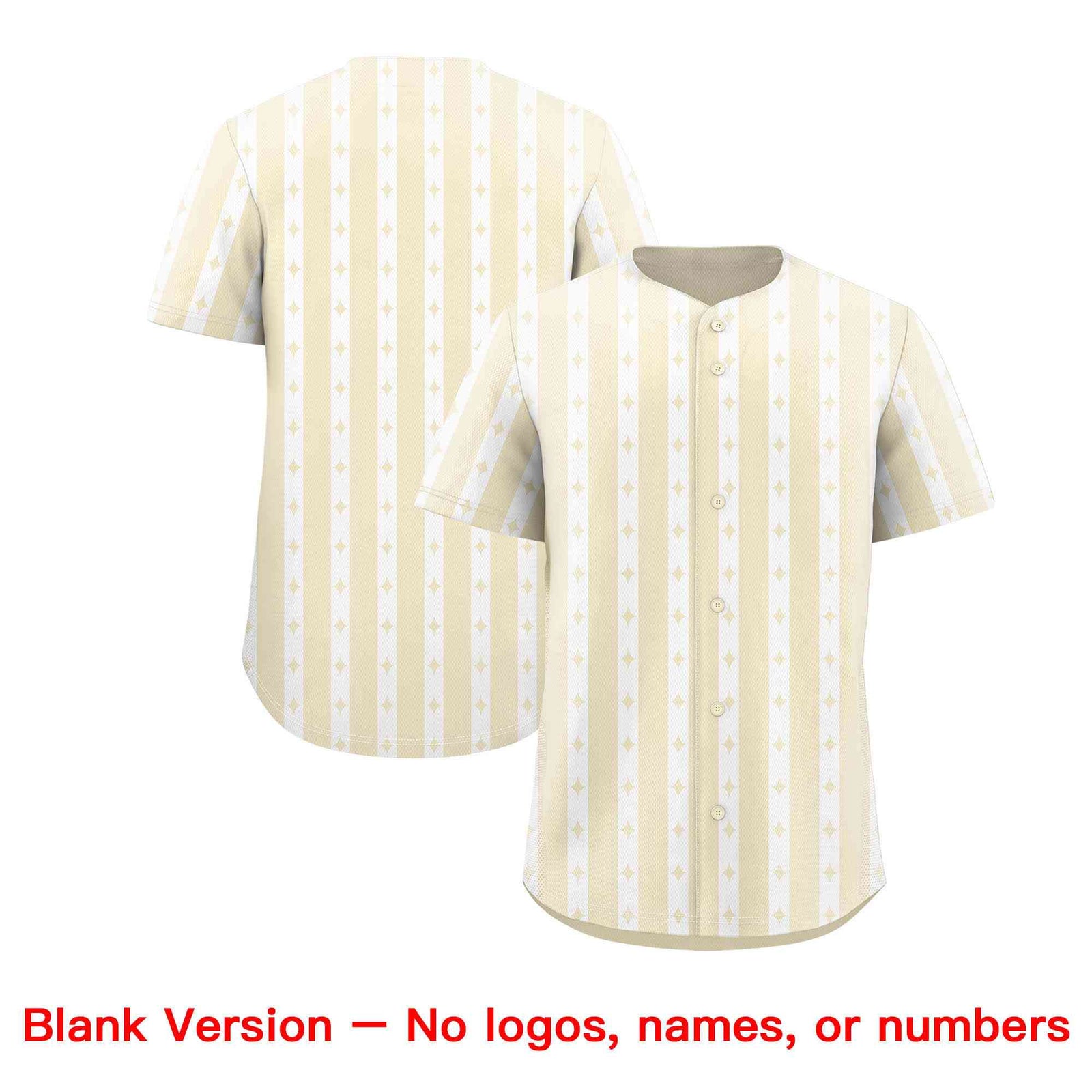 Custom Cream White Star Pattern Thick Stripes Baseball Jersey