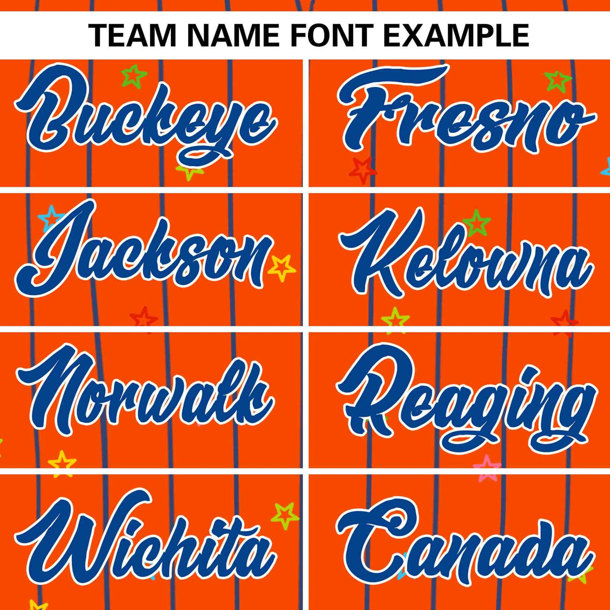 Custom Orange Royal Stripe Fashion Personalized Star Pattern Authentic Baseball Jersey