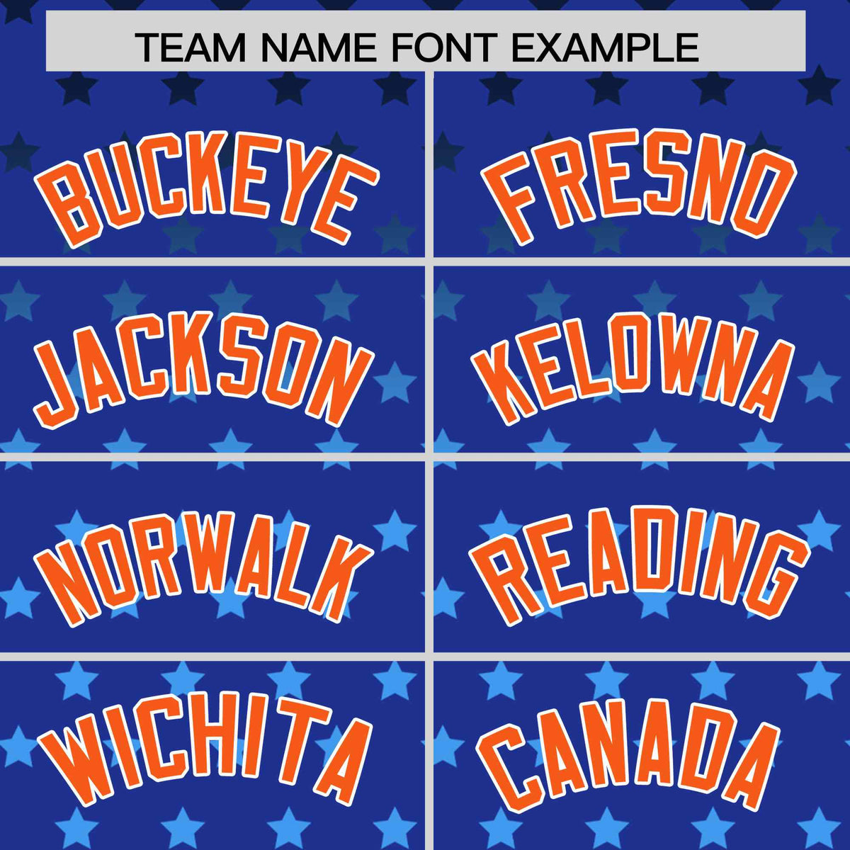 Custom Royal Orange-White Raglan Sleeve Personalized Star Print Authentic Baseball Jersey