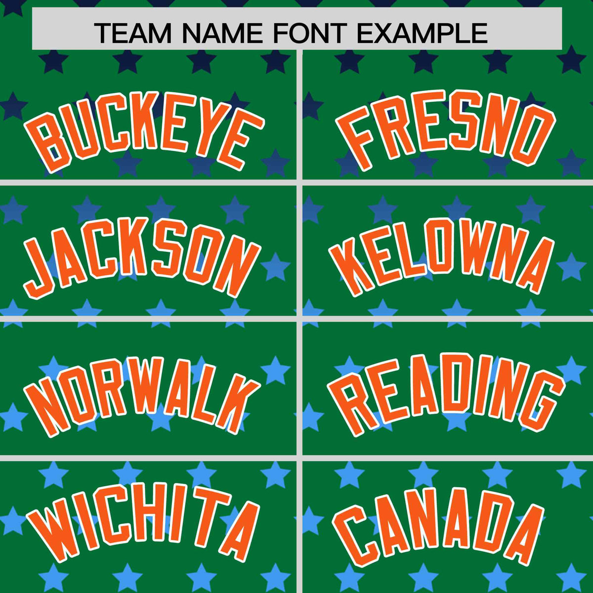 Custom Kelly Green Orange-White Raglan Sleeve Personalized Star Print Authentic Baseball Jersey