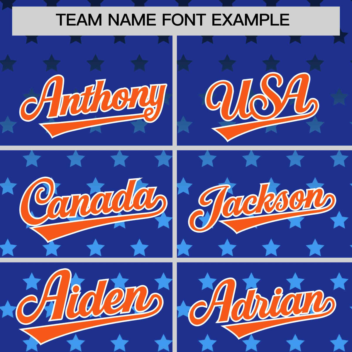 Custom Royal Orange-White Raglan Sleeve Personalized Star Print Authentic Baseball Jersey