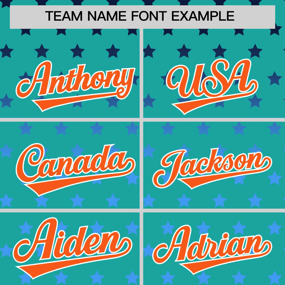 Custom Aqua Orange-White Raglan Sleeve Personalized Star Print Authentic Baseball Jersey