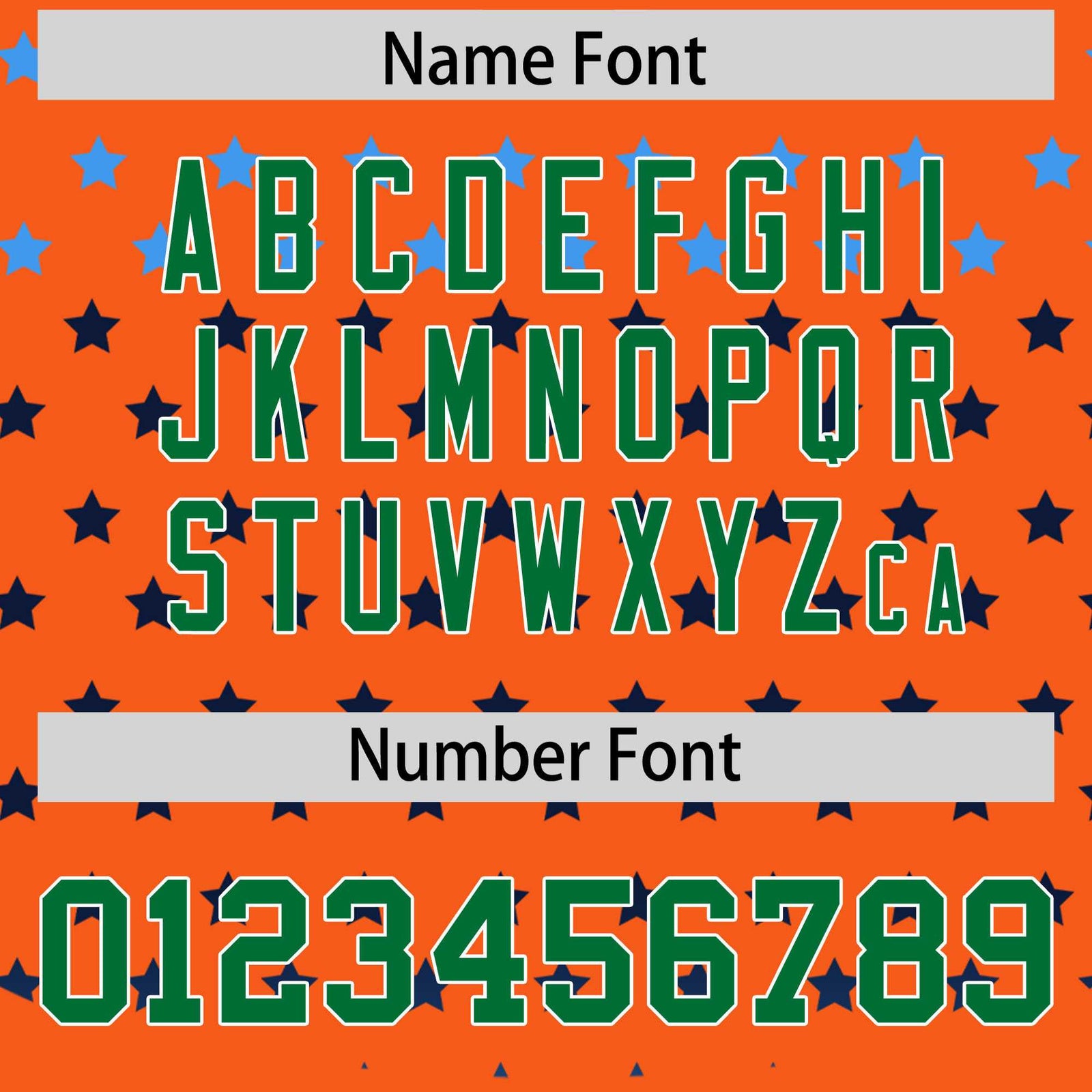 Custom Orange Kelly Green-White Raglan Sleeve Personalized Star Print Authentic Baseball Jersey