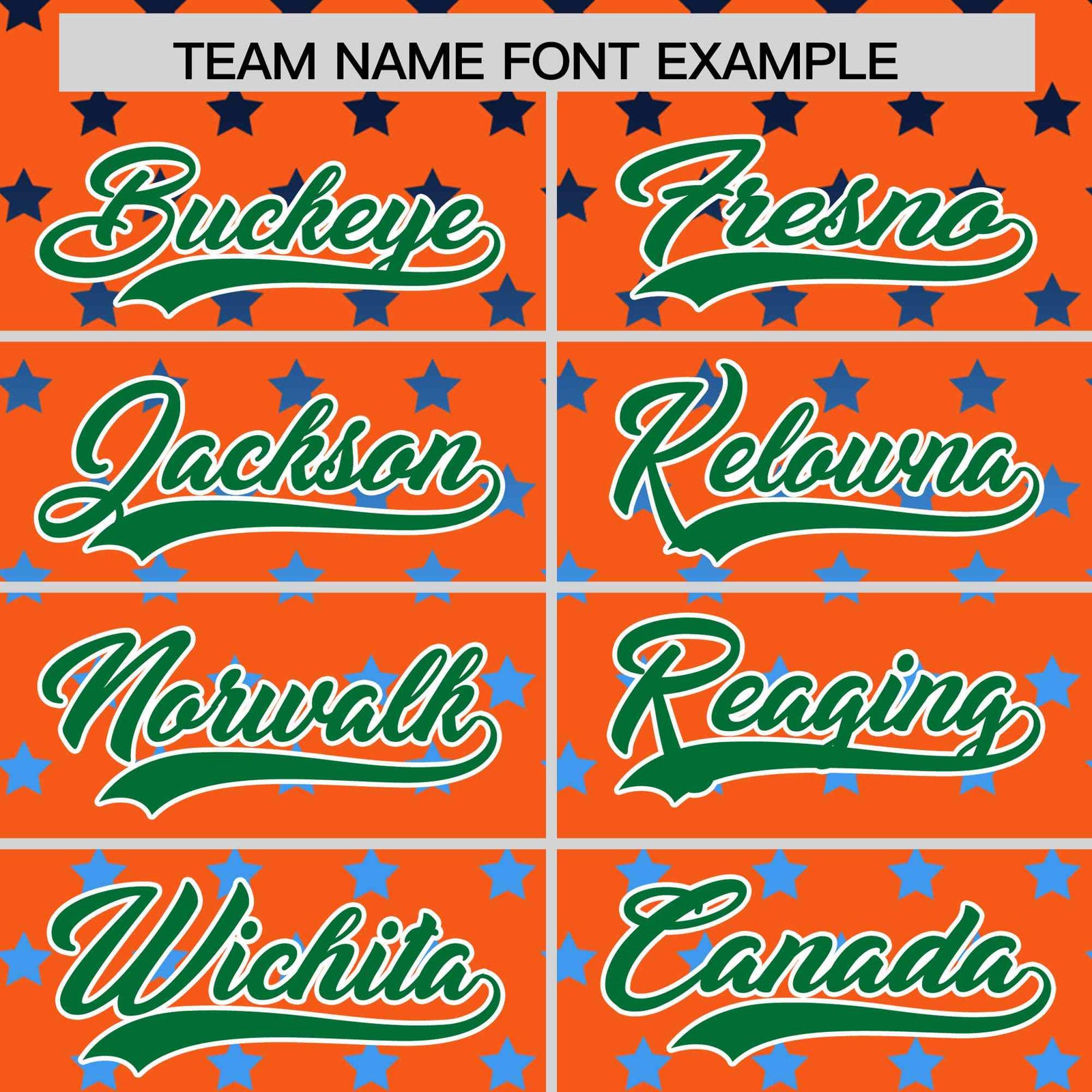 Custom Orange Kelly Green-White Raglan Sleeve Personalized Star Print Authentic Baseball Jersey