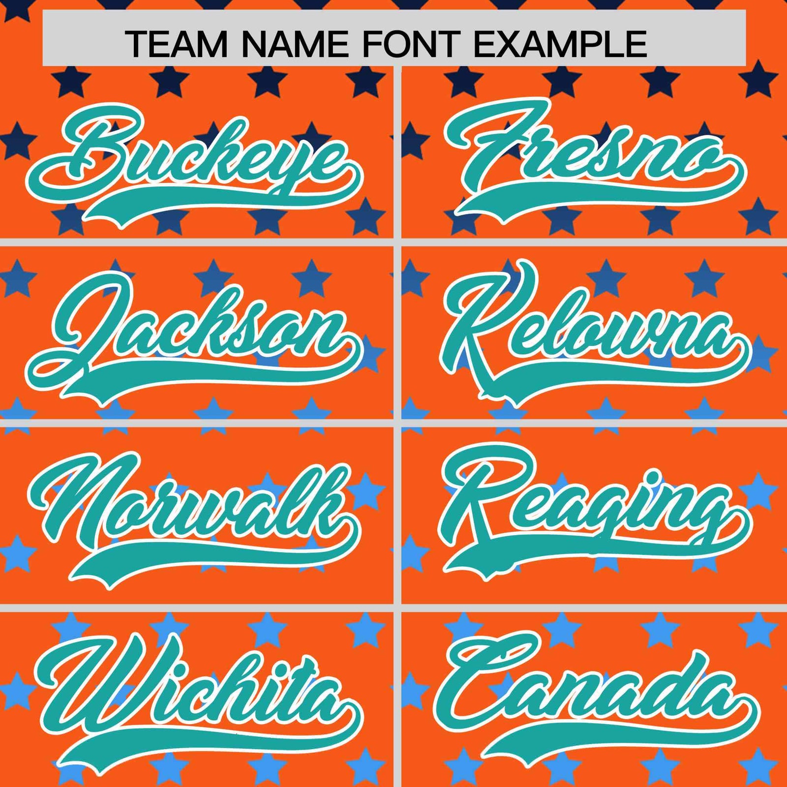 Custom Orange Aqua-White Raglan Sleeve Personalized Star Print Authentic Baseball Jersey