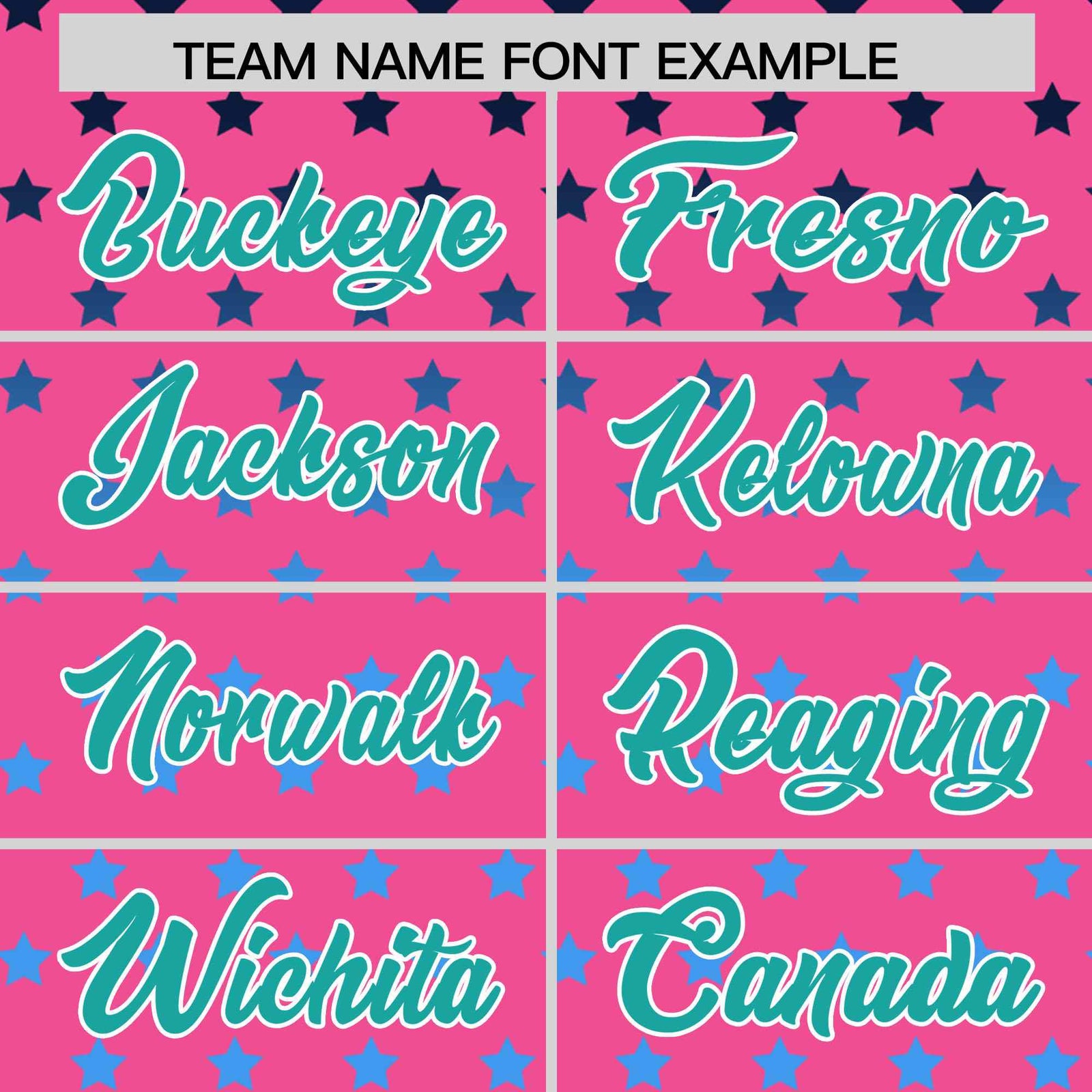 Custom Pink Aqua-White Raglan Sleeve Personalized Star Print Authentic Baseball Jersey