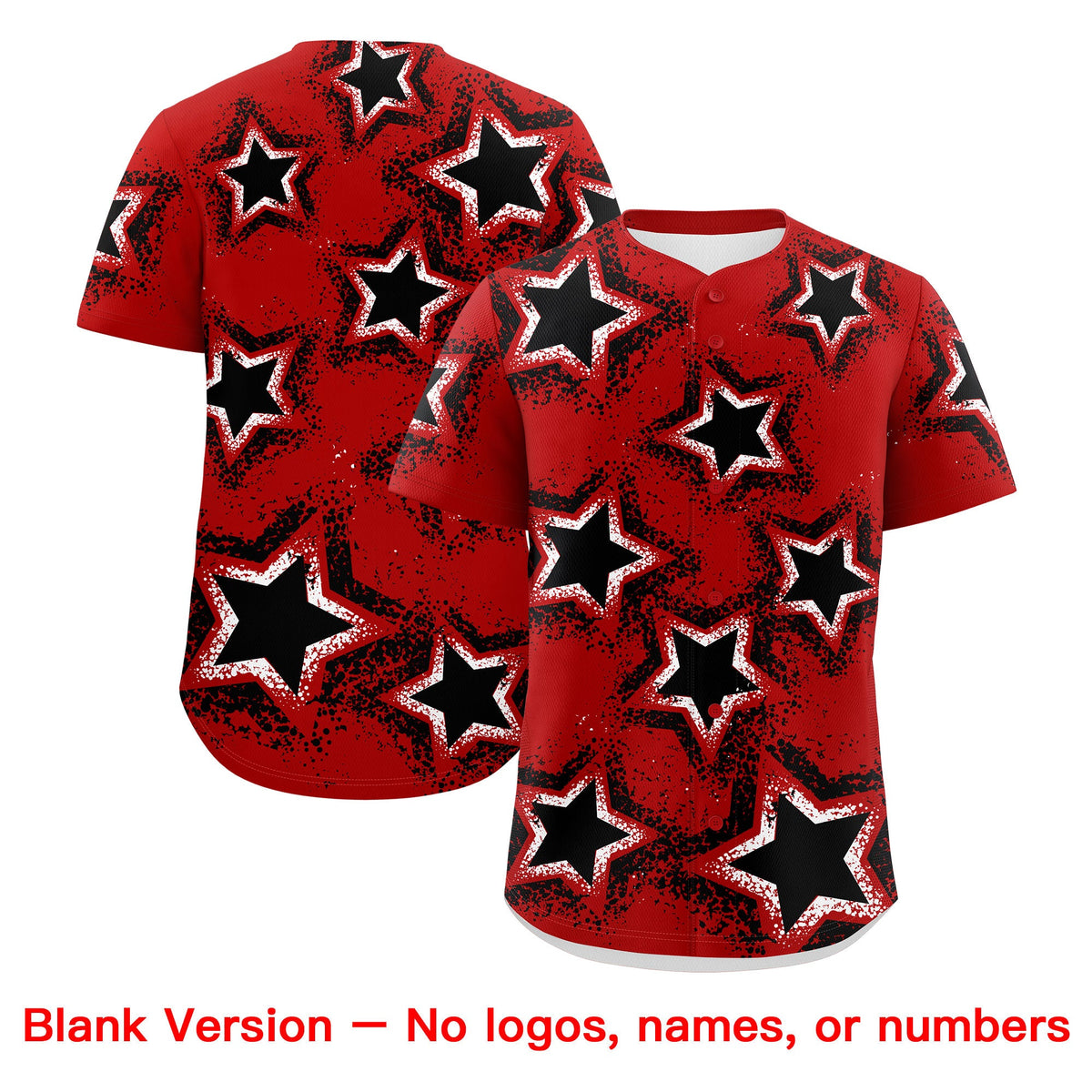 Custom Red Black White Star Graffiti Team Baseball Jerseys With Custom Names, Numbers & Logos Lightweight Baseball Jersey| KXKSHOP