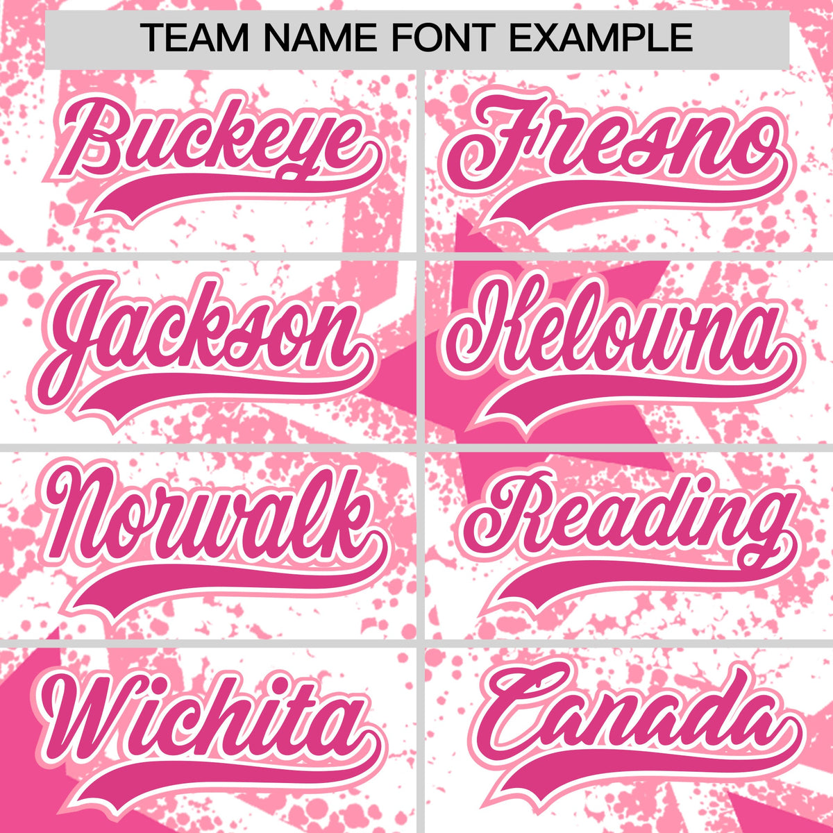 Custom White Pink Light Pink Star Graffiti Team Baseball Jerseys With Custom Names, Numbers & Logos Stretch Fabric Baseball Jersey| KXKSHOP