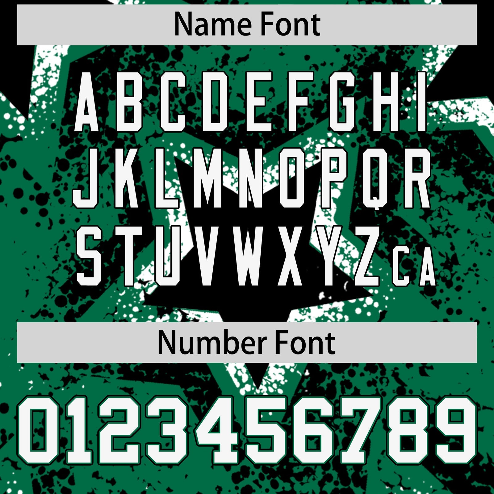 Custom Kelly Green White Black Star Graffiti Team Baseball Jerseys With Custom Names, Numbers & Logos Stretch Fabric Baseball Jersey| KXKSHOP