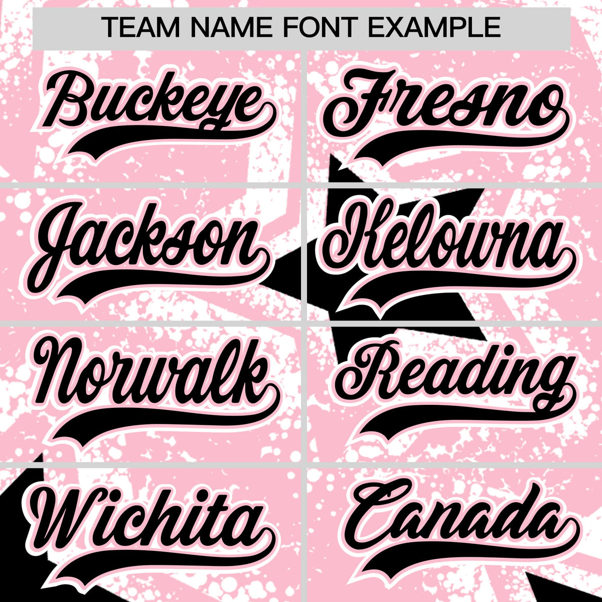 Custom Light Pink White Black Star Graffiti Team Baseball Jerseys With Custom Names, Numbers & Logos Stretch Fabric Baseball Jersey| KXKSHOP