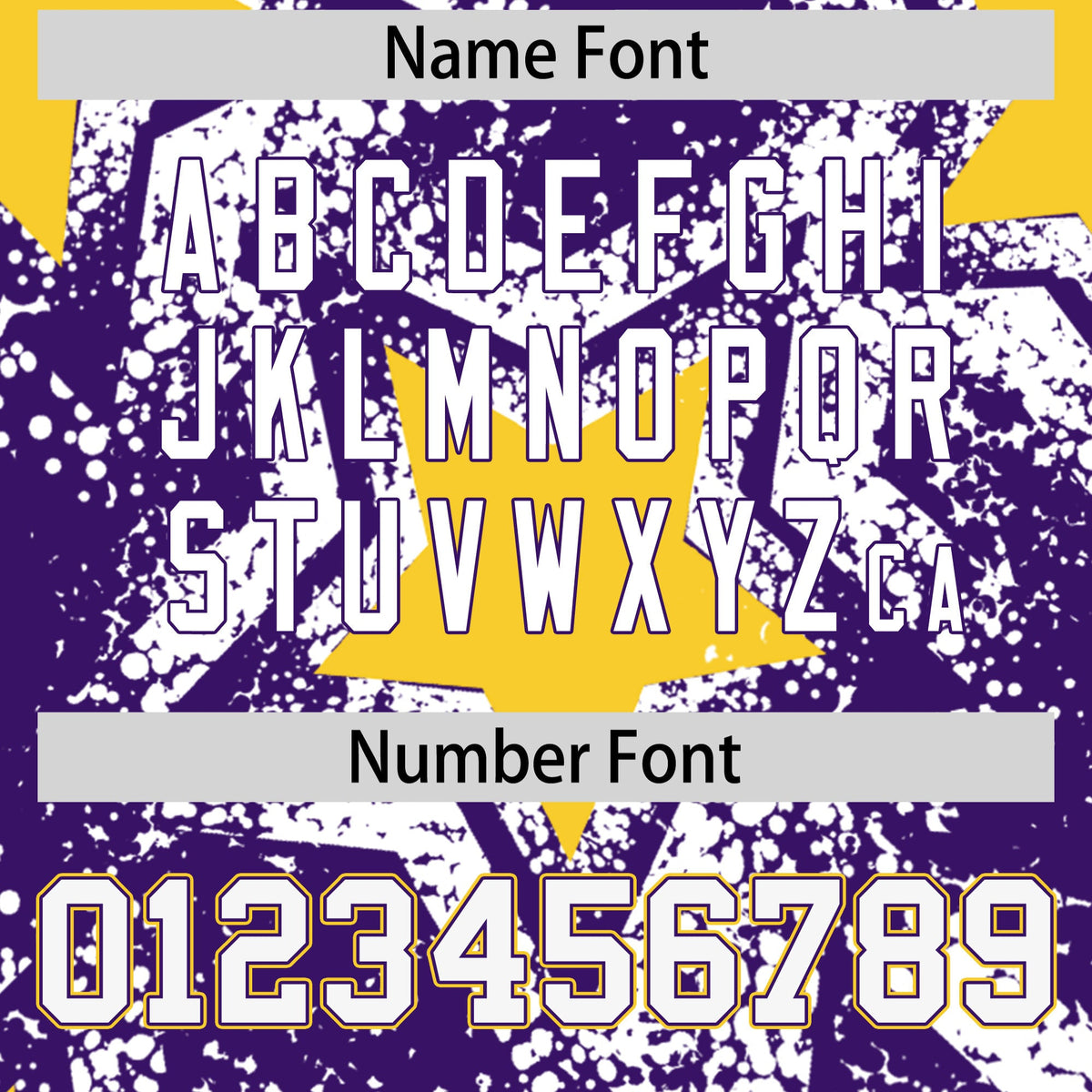 Custom Purple White Gold Star Graffiti Team Baseball Jerseys With Custom Names, Numbers & Logos Lightweight Baseball Jersey| KXKSHOP