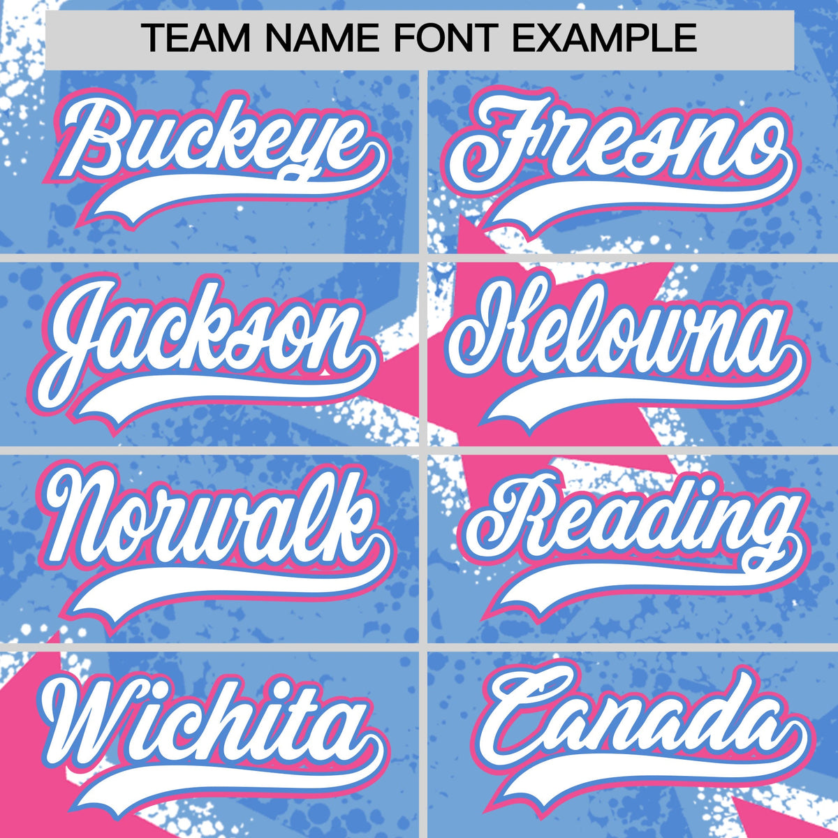 Custom Light Blue Powder Blue White Star Graffiti Team Baseball Jerseys With Custom Names, Numbers & Logos Lightweight Baseball Jersey| KXKSHOP