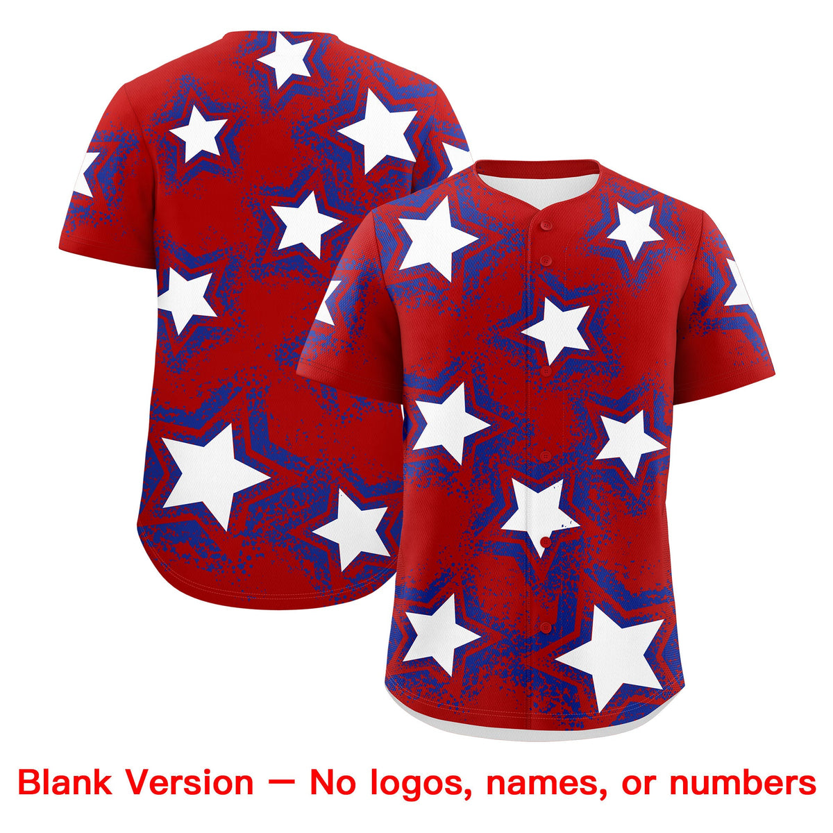 Custom Red Royal Blue White Star Graffiti Team Baseball Jerseys With Custom Names, Numbers & Logos Lightweight Baseball Jersey| KXKSHOP