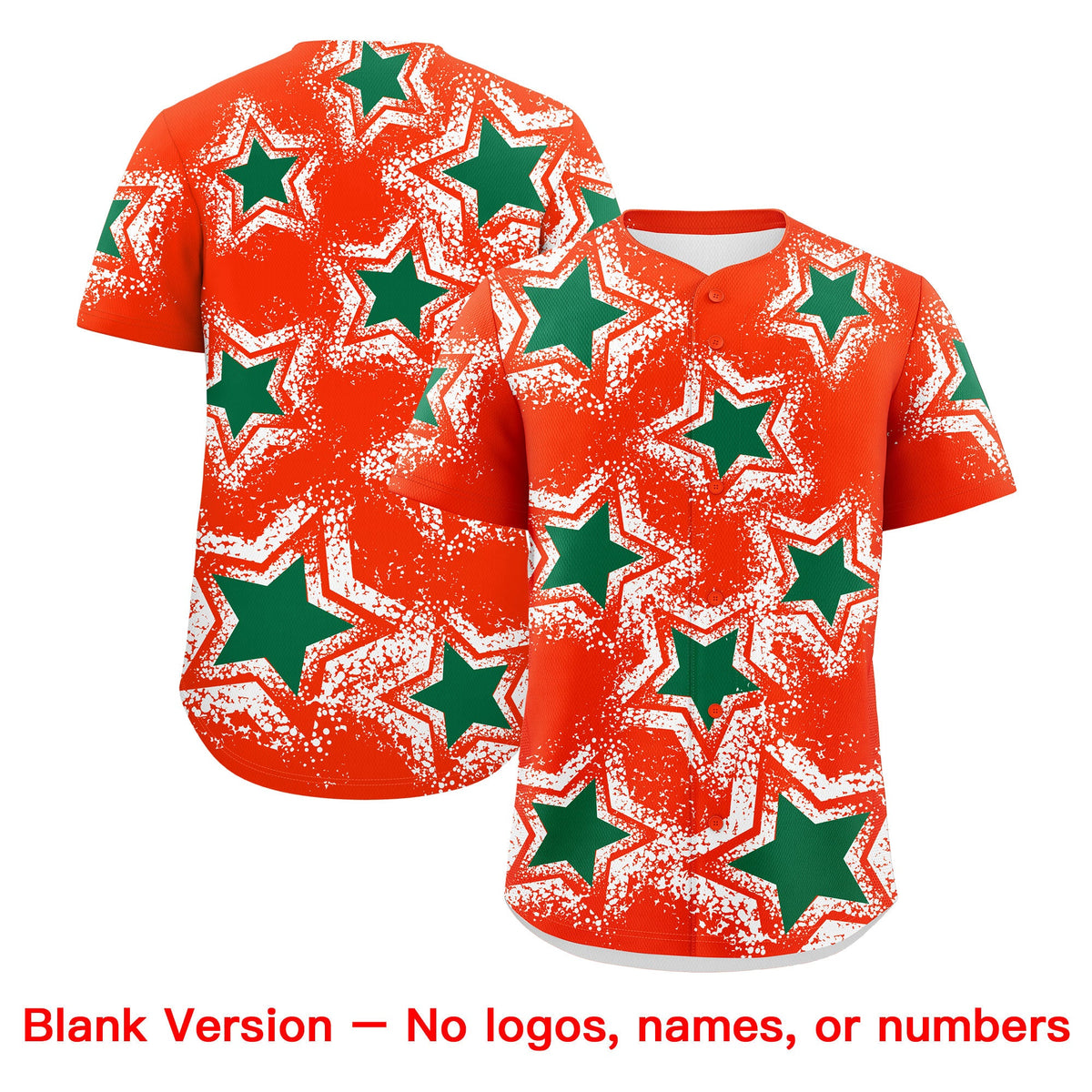 Custom Orange White Kelly Green Star Graffiti Team Baseball Jerseys With Custom Names, Numbers & Logos Lightweight Baseball Jersey| KXKSHOP