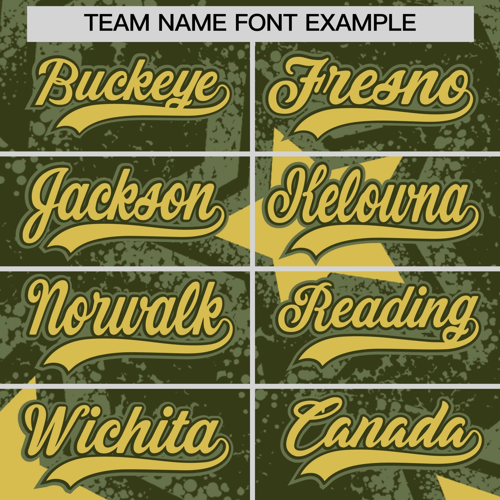 Custom Olive Khaki Star Graffiti Team Baseball Jerseys With Custom Names, Numbers & Logos Stretch Fabric Baseball Jersey| KXKSHOP