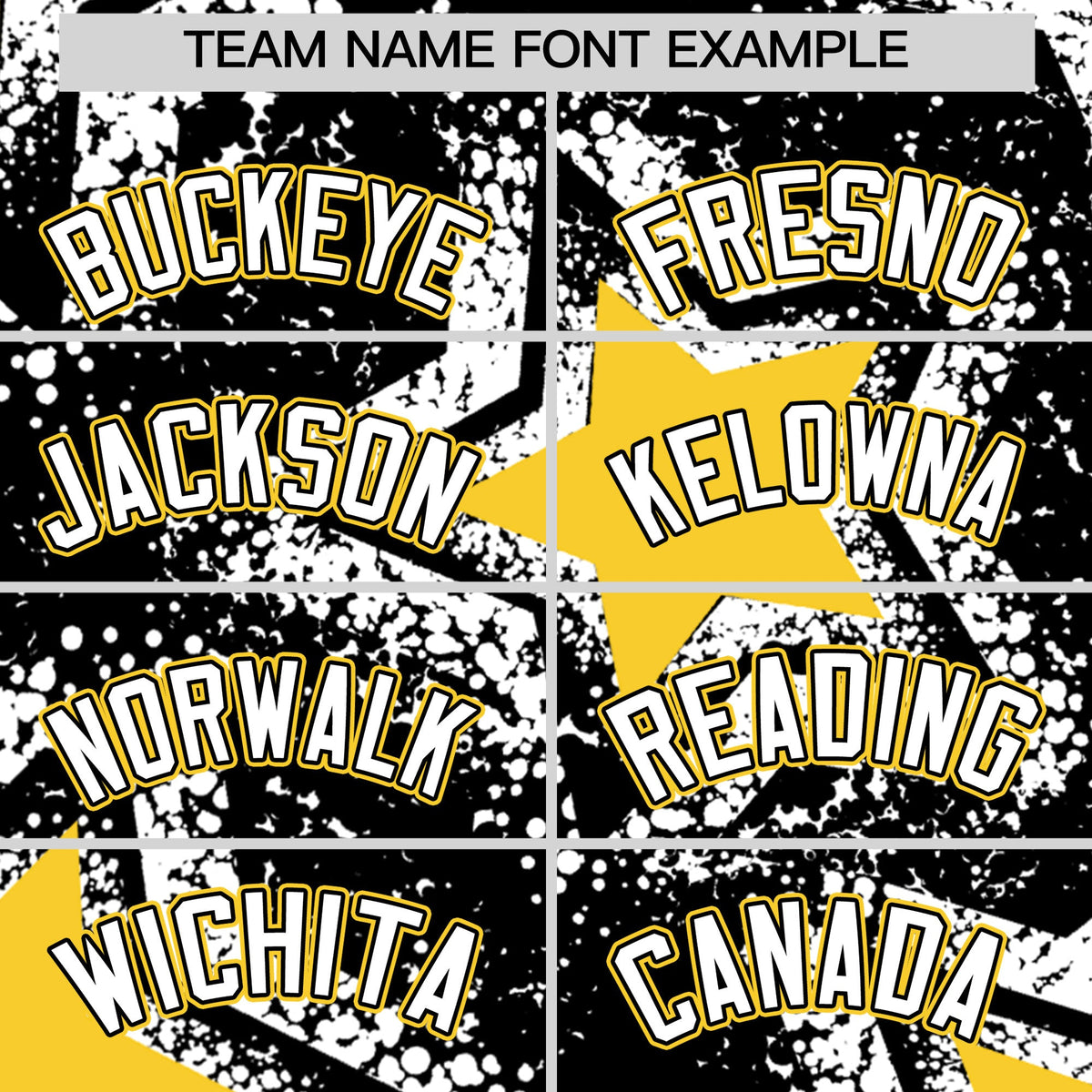 Custom Black Gold White Star Graffiti Team Baseball Jerseys With Custom Names, Numbers & Logos Lightweight Baseball Jersey| KXKSHOP