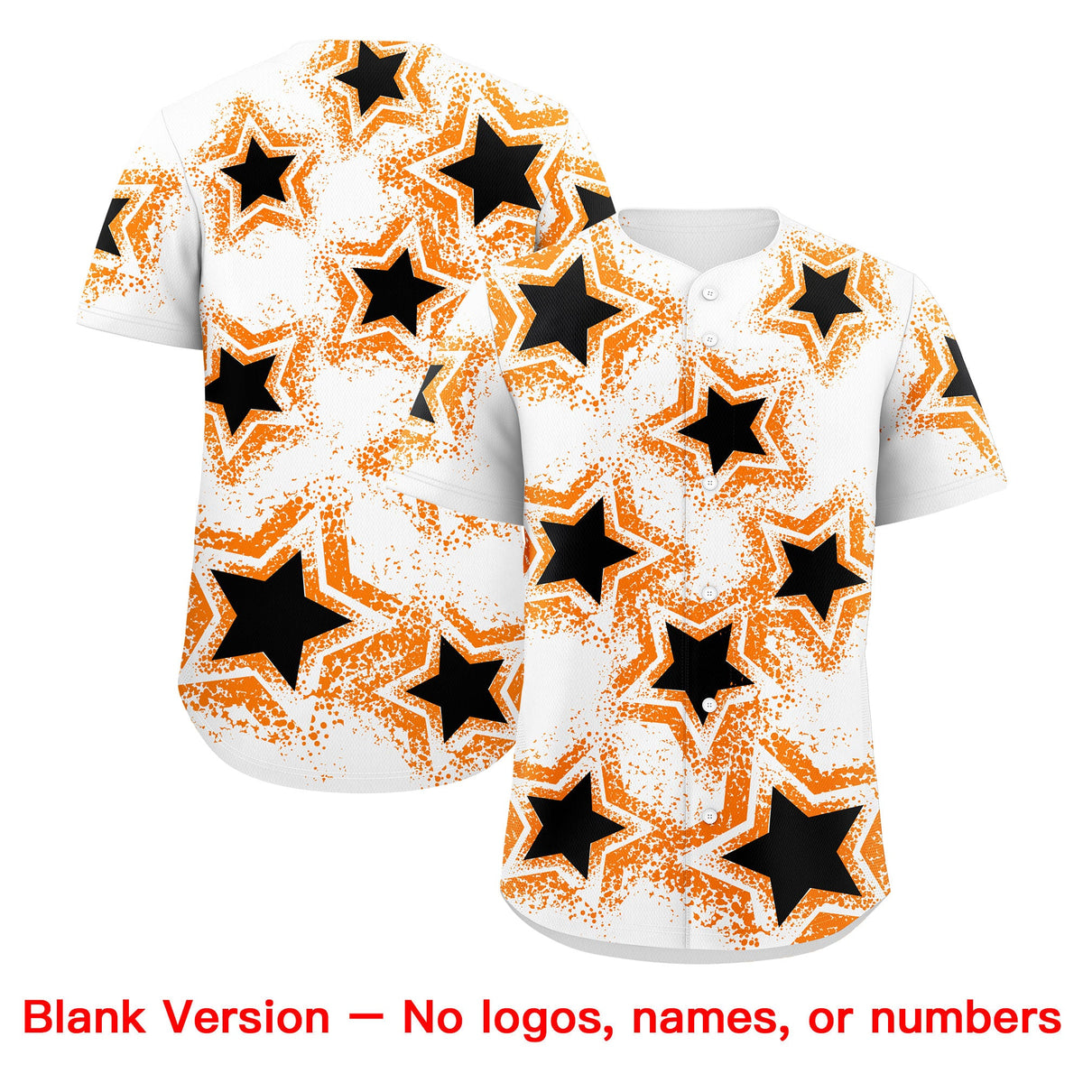 Custom White Orange Black Star Graffiti Team Baseball Jerseys With Custom Names, Numbers & Logos Lightweight Baseball Jersey| KXKSHOP