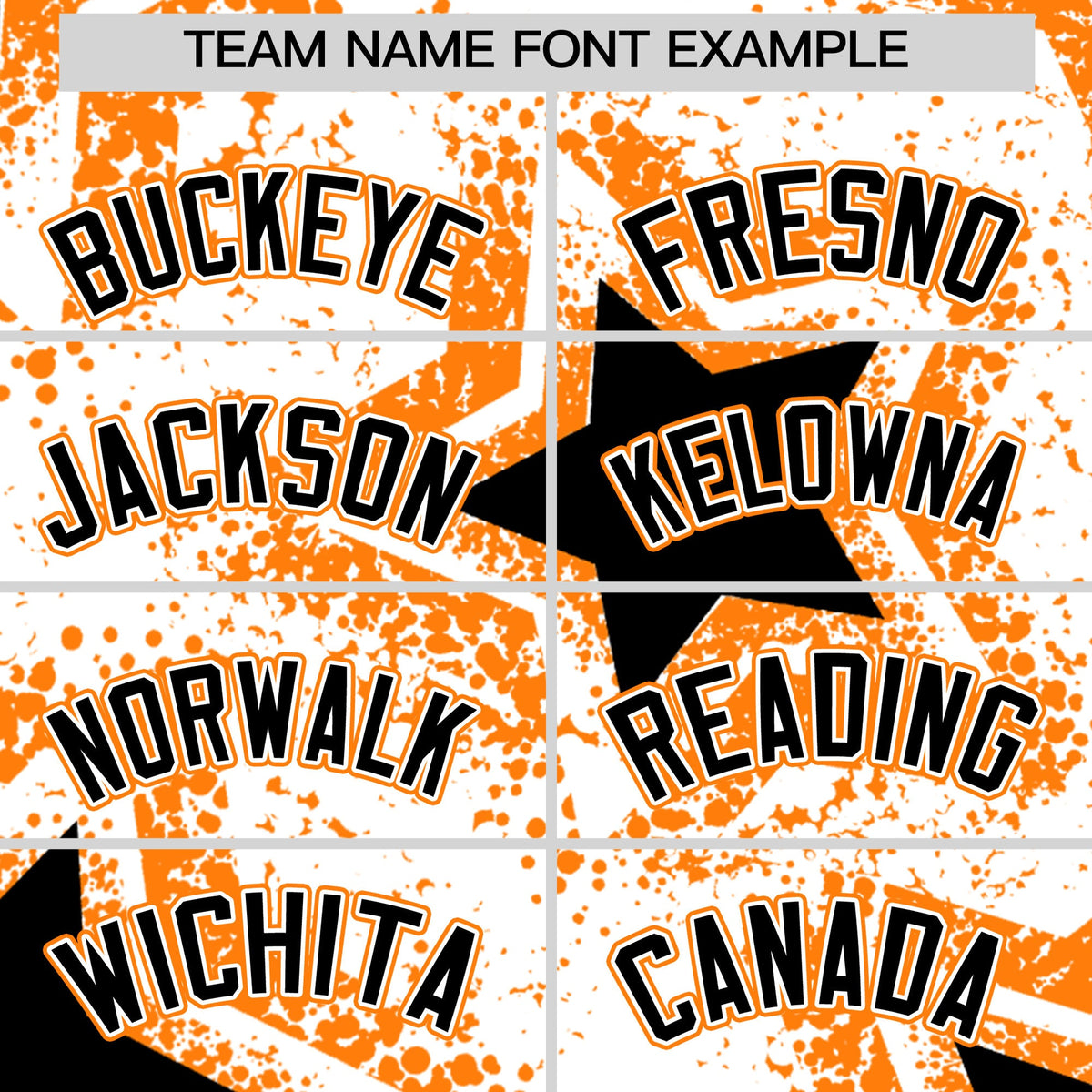 Custom White Orange Black Star Graffiti Team Baseball Jerseys With Custom Names, Numbers & Logos Lightweight Baseball Jersey| KXKSHOP
