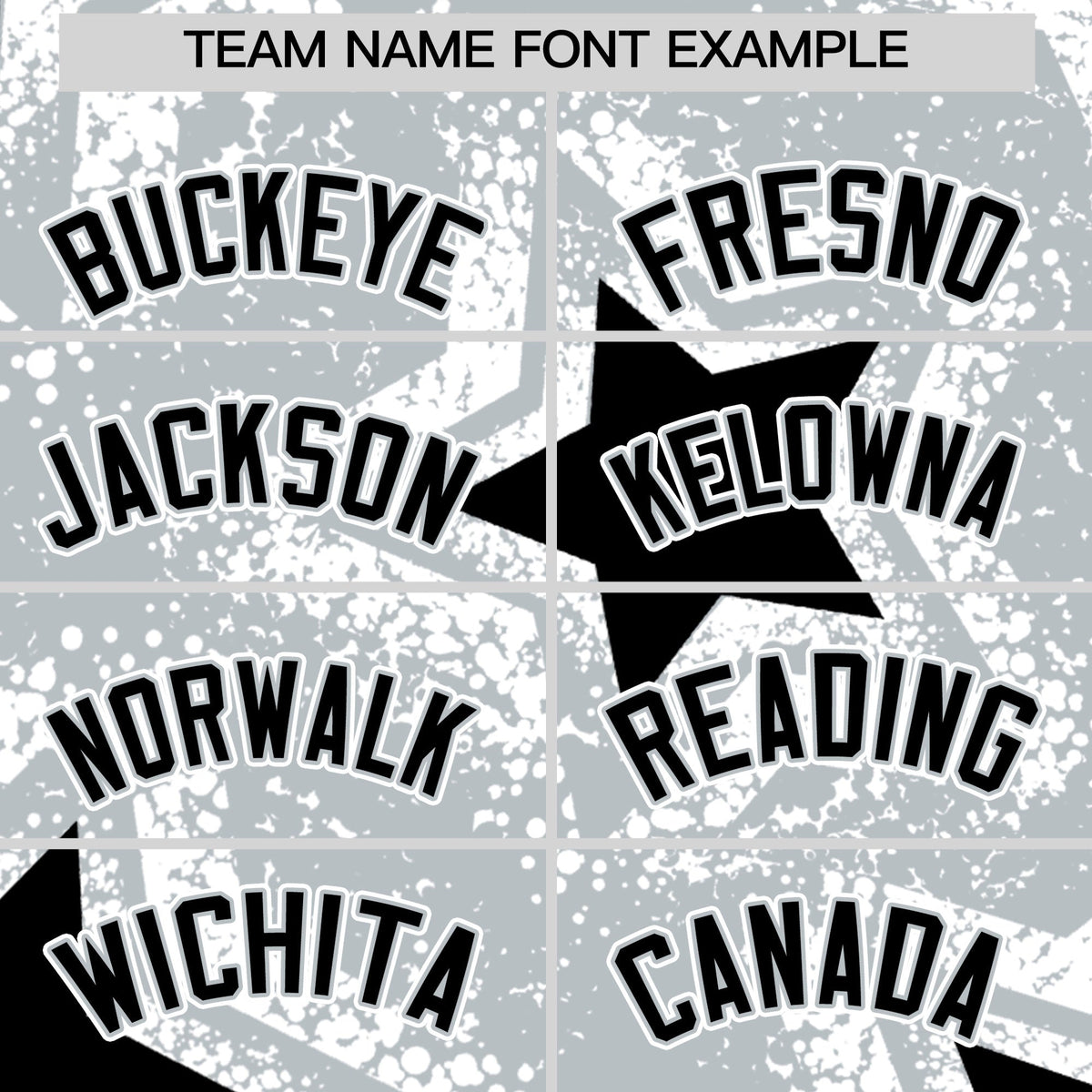 Custom Silver Black White Star Graffiti Team Baseball Jerseys With Custom Names, Numbers & Logos Stretch Fabric Baseball Jersey| KXKSHOP