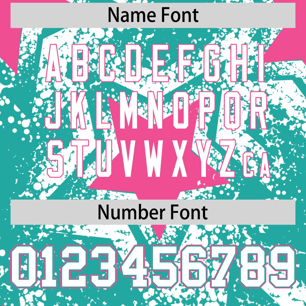 Custom Aqua White Pink Star Graffiti Team Baseball Jerseys With Custom Names, Numbers & Logos Stretch Fabric Baseball Jersey| KXKSHOP