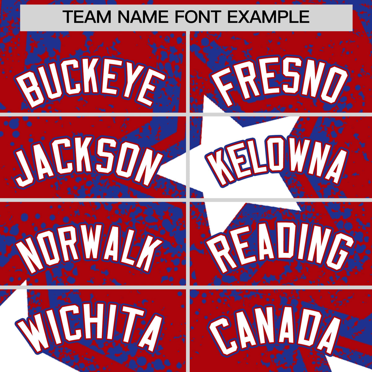 Custom Red Royal Blue White Star Graffiti Team Baseball Jerseys With Custom Names, Numbers & Logos Lightweight Baseball Jersey| KXKSHOP