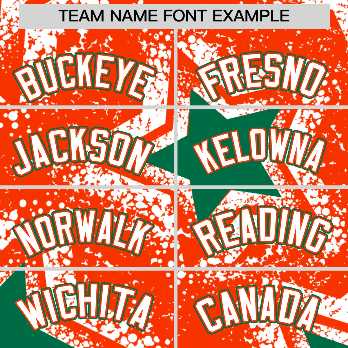 Custom Orange White Kelly Green Star Graffiti Team Baseball Jerseys With Custom Names, Numbers & Logos Lightweight Baseball Jersey| KXKSHOP