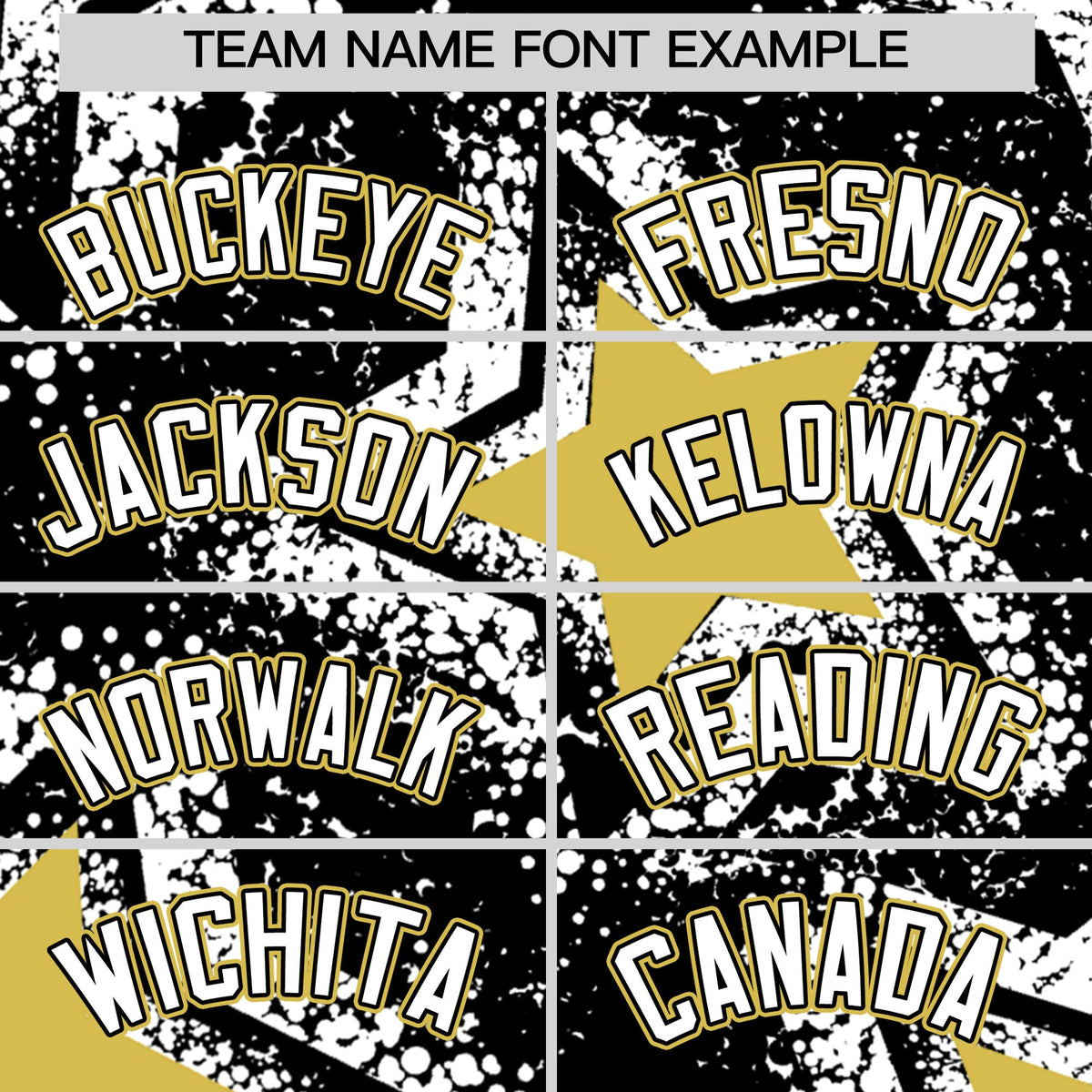 Custom Black White Old Gold Star Graffiti Team Baseball Jerseys With Custom Names, Numbers & Logos Lightweight Baseball Jersey| KXKSHOP