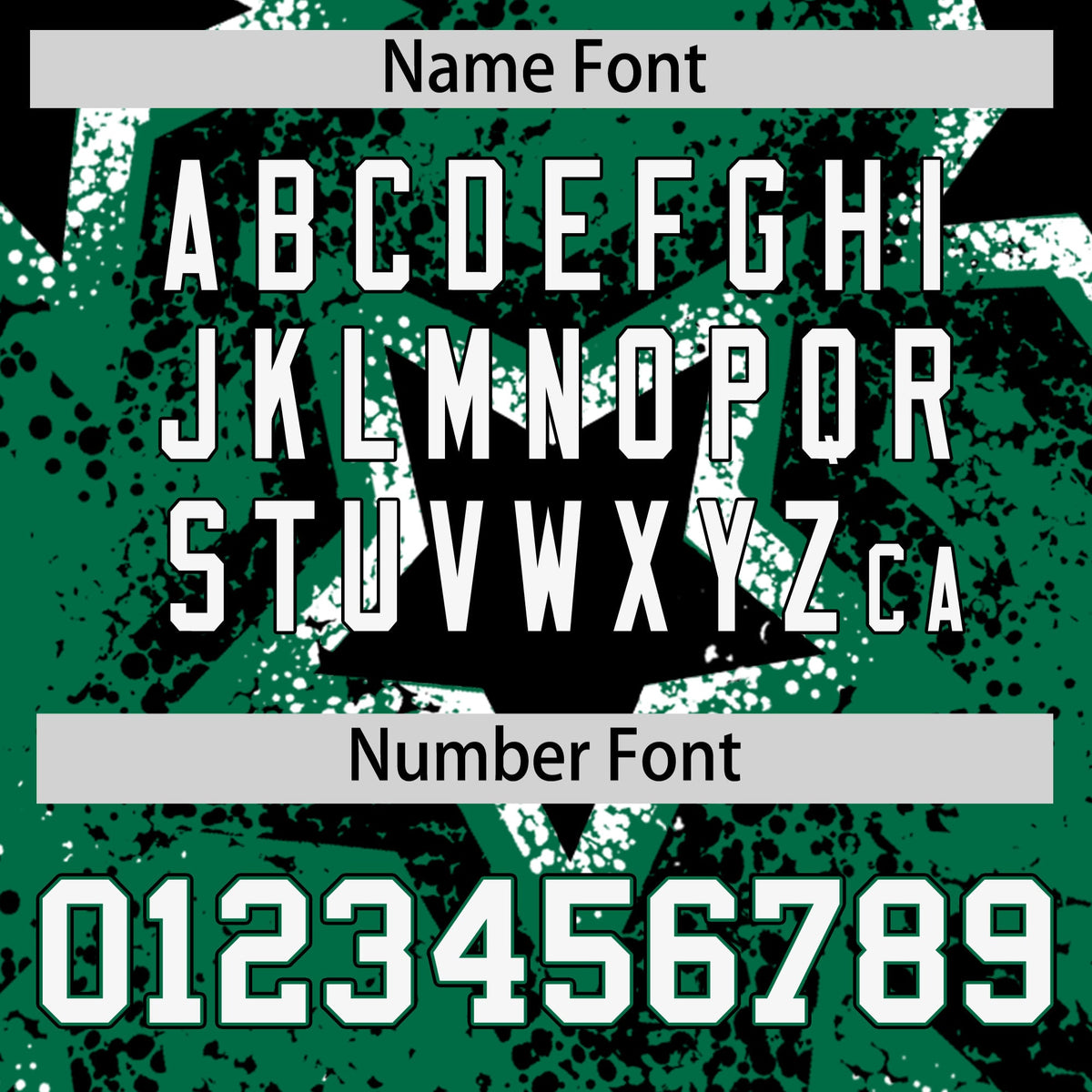 Custom Kelly Green White Black Star Graffiti Team Baseball Jerseys With Custom Names, Numbers & Logos Stretch Fabric Baseball Jersey| KXKSHOP