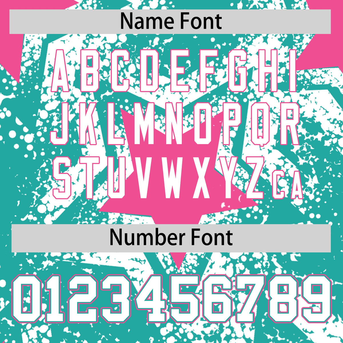 Custom Aqua White Pink Star Graffiti Team Baseball Jerseys With Custom Names, Numbers & Logos Stretch Fabric Baseball Jersey| KXKSHOP