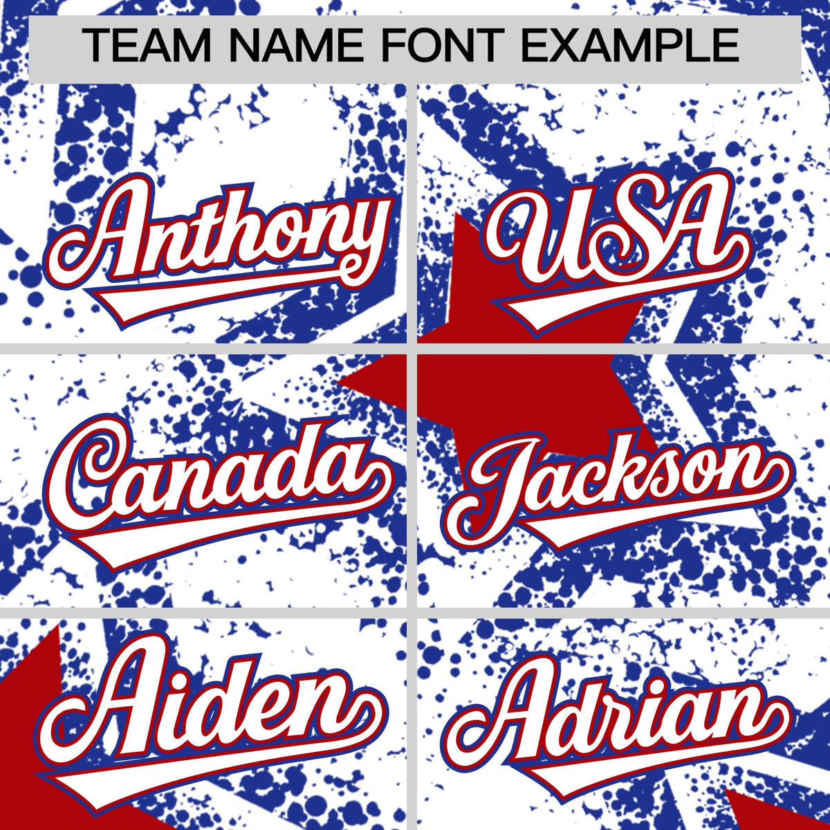 Custom Black Royal Blue Red Star Graffiti Team Baseball Jerseys With Custom Names, Numbers & Logos Lightweight Baseball Jersey| KXKSHOP