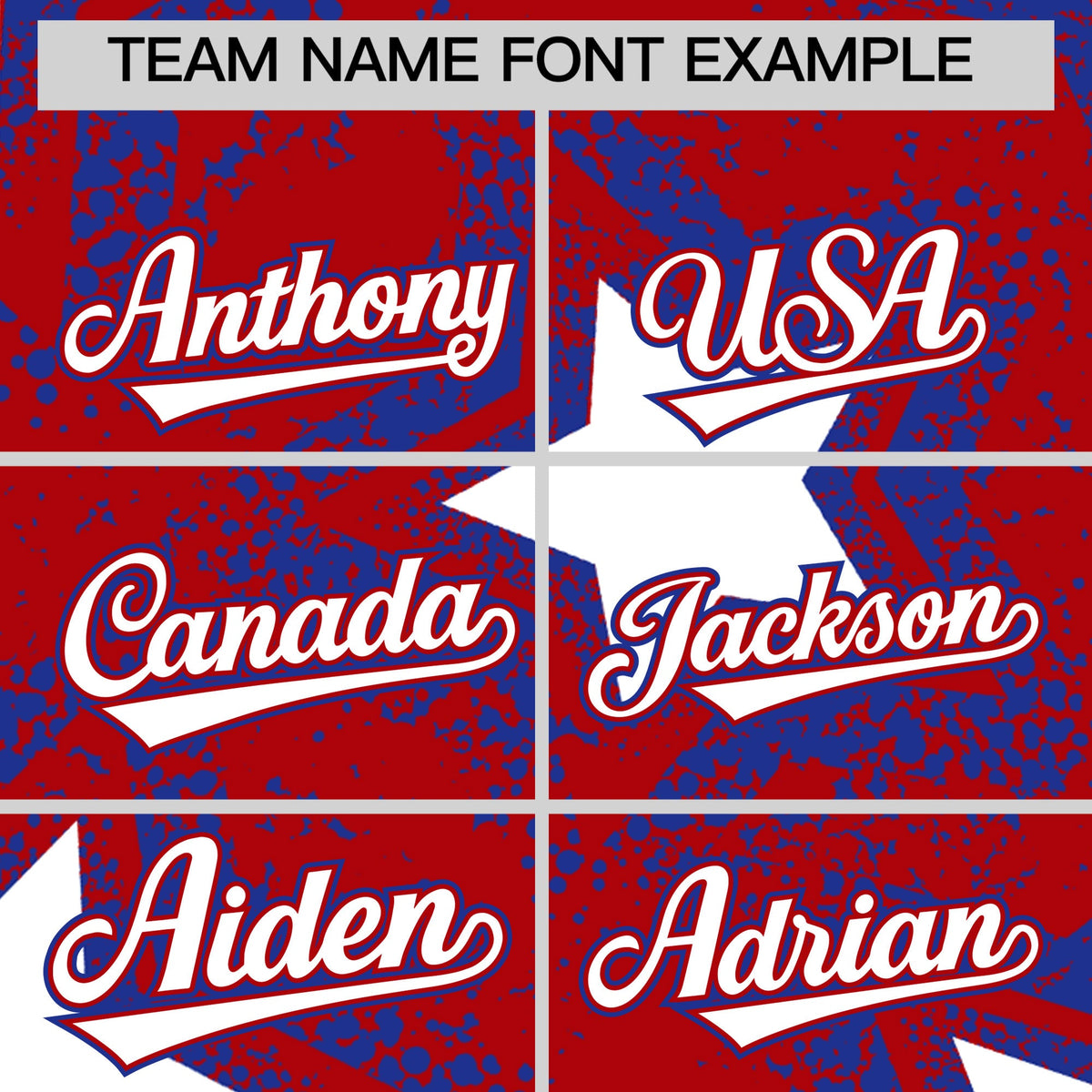 Custom Red Royal Blue White Star Graffiti Team Baseball Jerseys With Custom Names, Numbers & Logos Lightweight Baseball Jersey| KXKSHOP